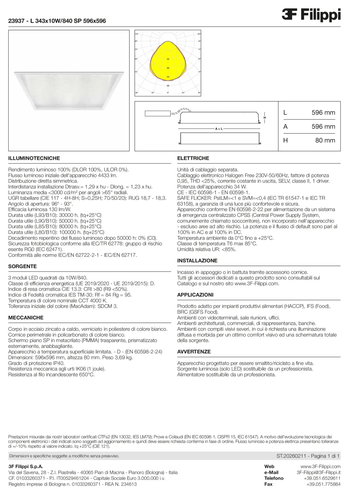 23937 - L 343x10W-840 SP 596x596 - Datasheet - it