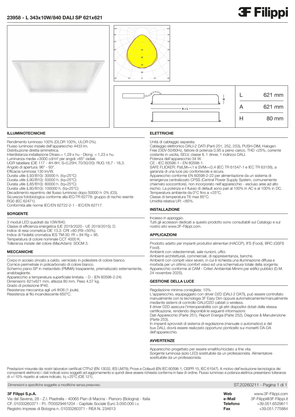 23958 - L 343x10W-840 DALI SP 621x621 - Datasheet - it