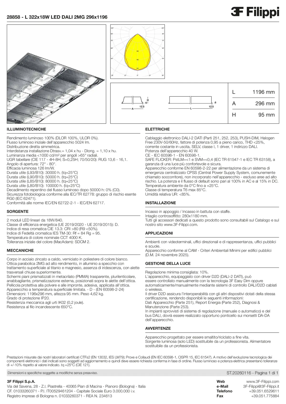 28858 - L 322x18W LED DALI 2MG 296x1196 - Datasheet - it