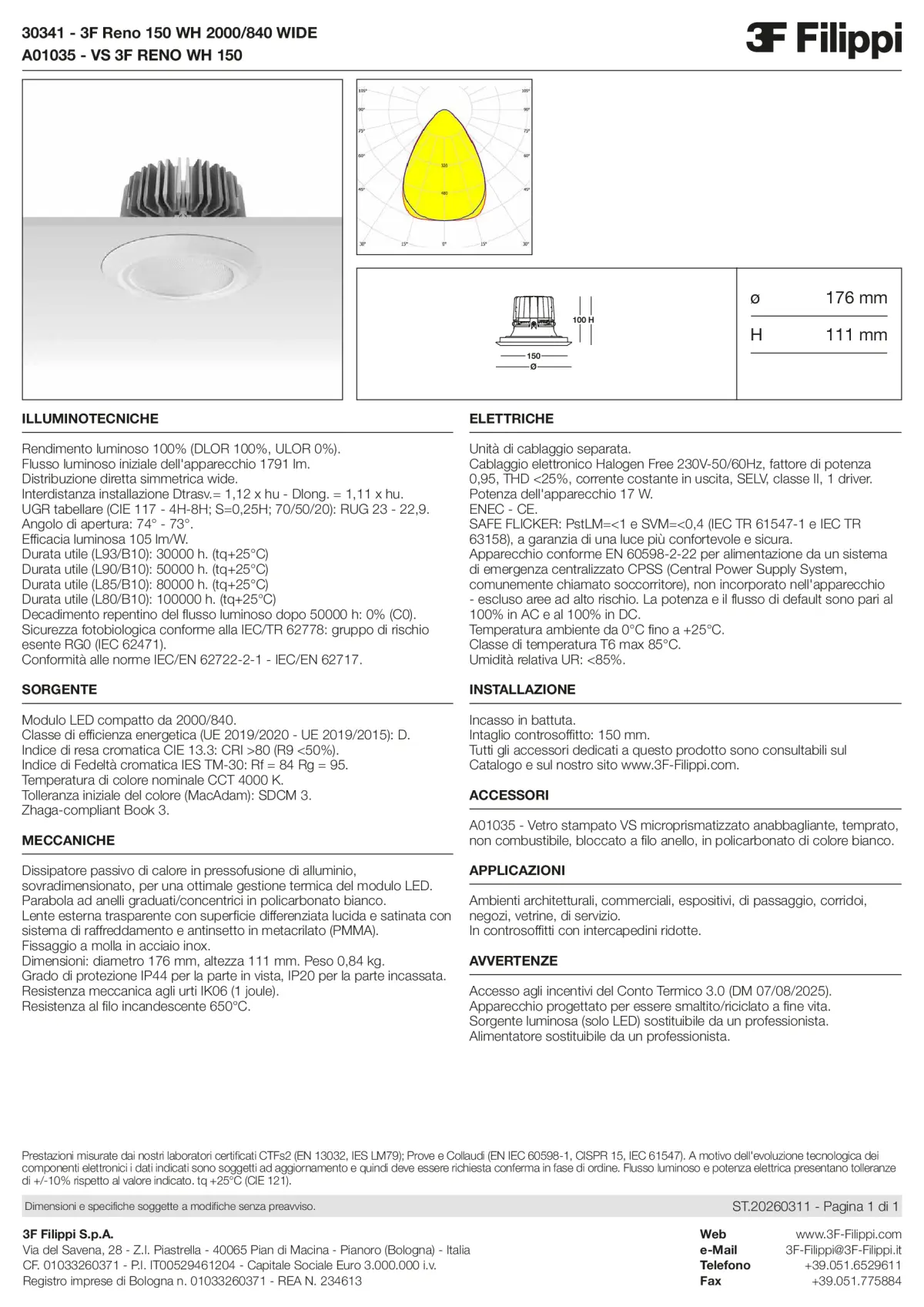 30341+A01035 - 3F Reno 150 WH 2000-840 WIDE + VS WH - Datasheet - it