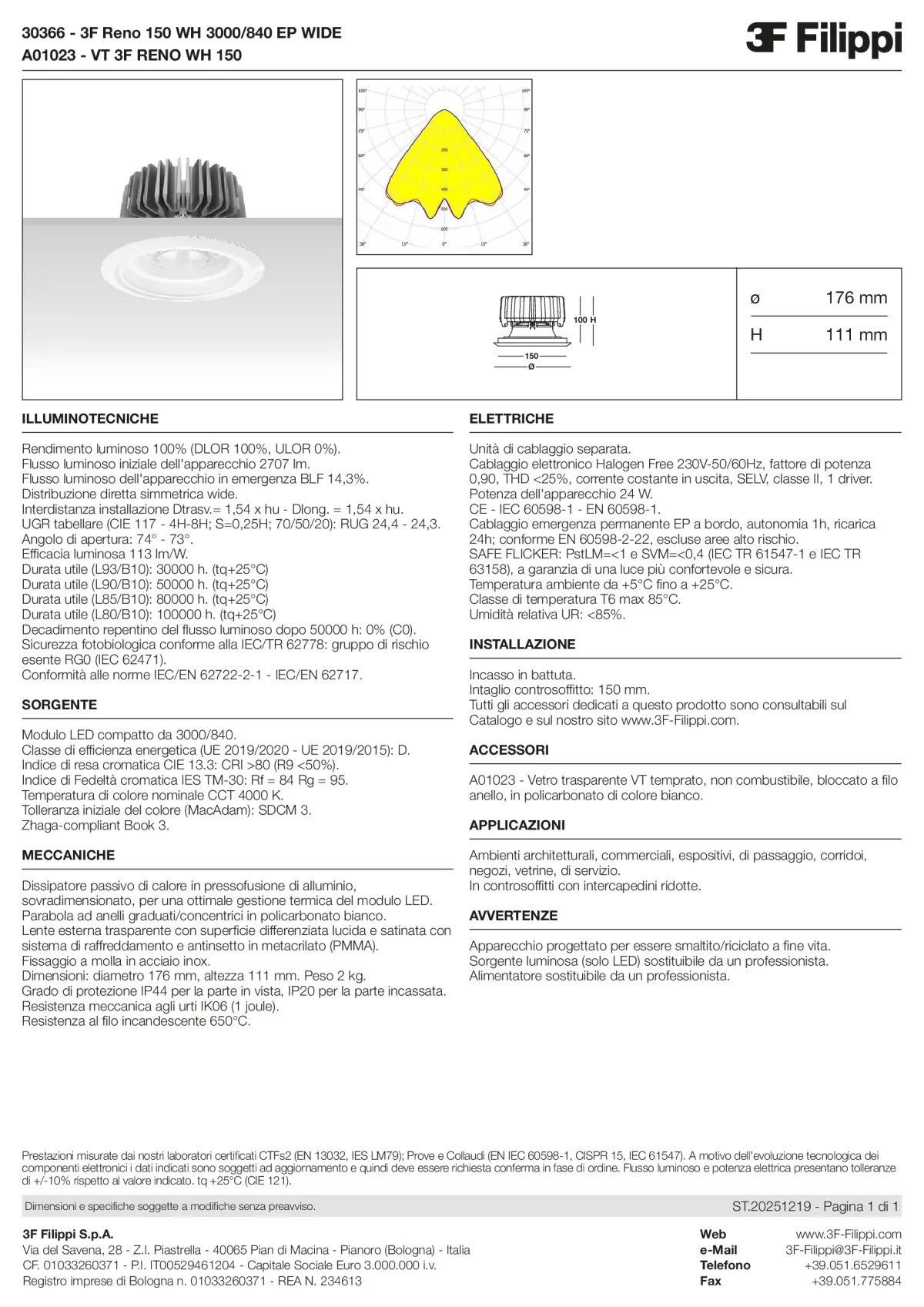 30366+A01023 - 3F Reno 150 WH 3000-840 EP WIDE + VT WH - Datasheet - it