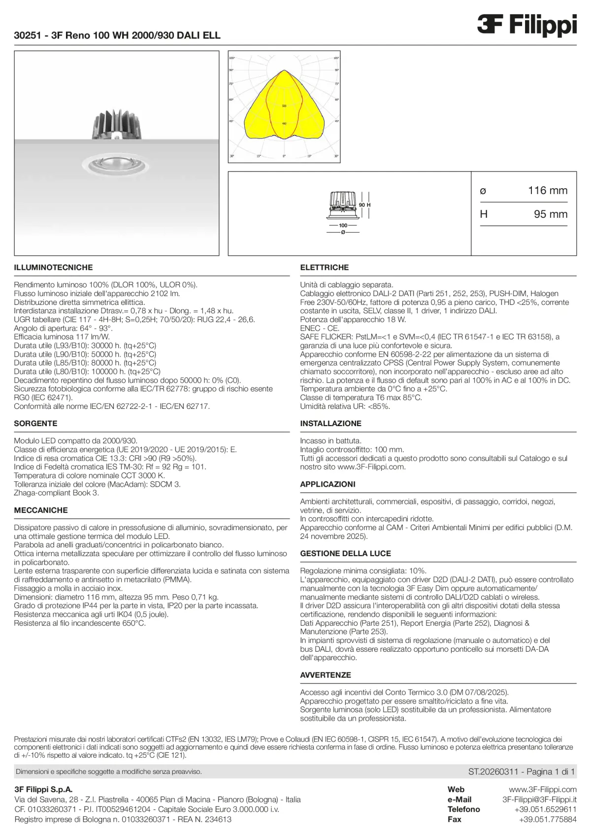 30251 - 3F Reno 100 WH 2000-930 DALI ELL - Datasheet - it