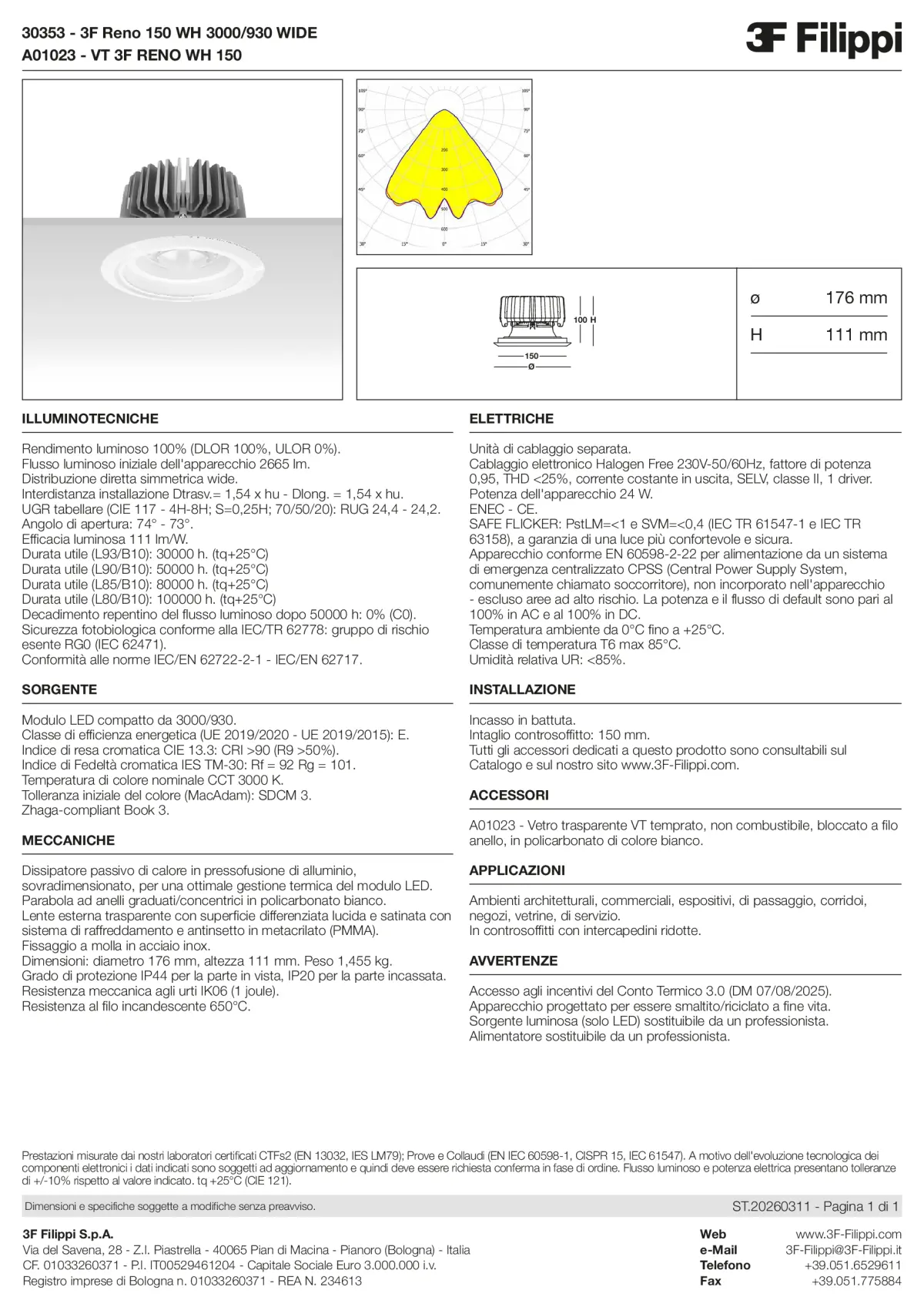30353+A01023 - 3F Reno 150 WH 3000-930 WIDE + VT WH - Datasheet - it