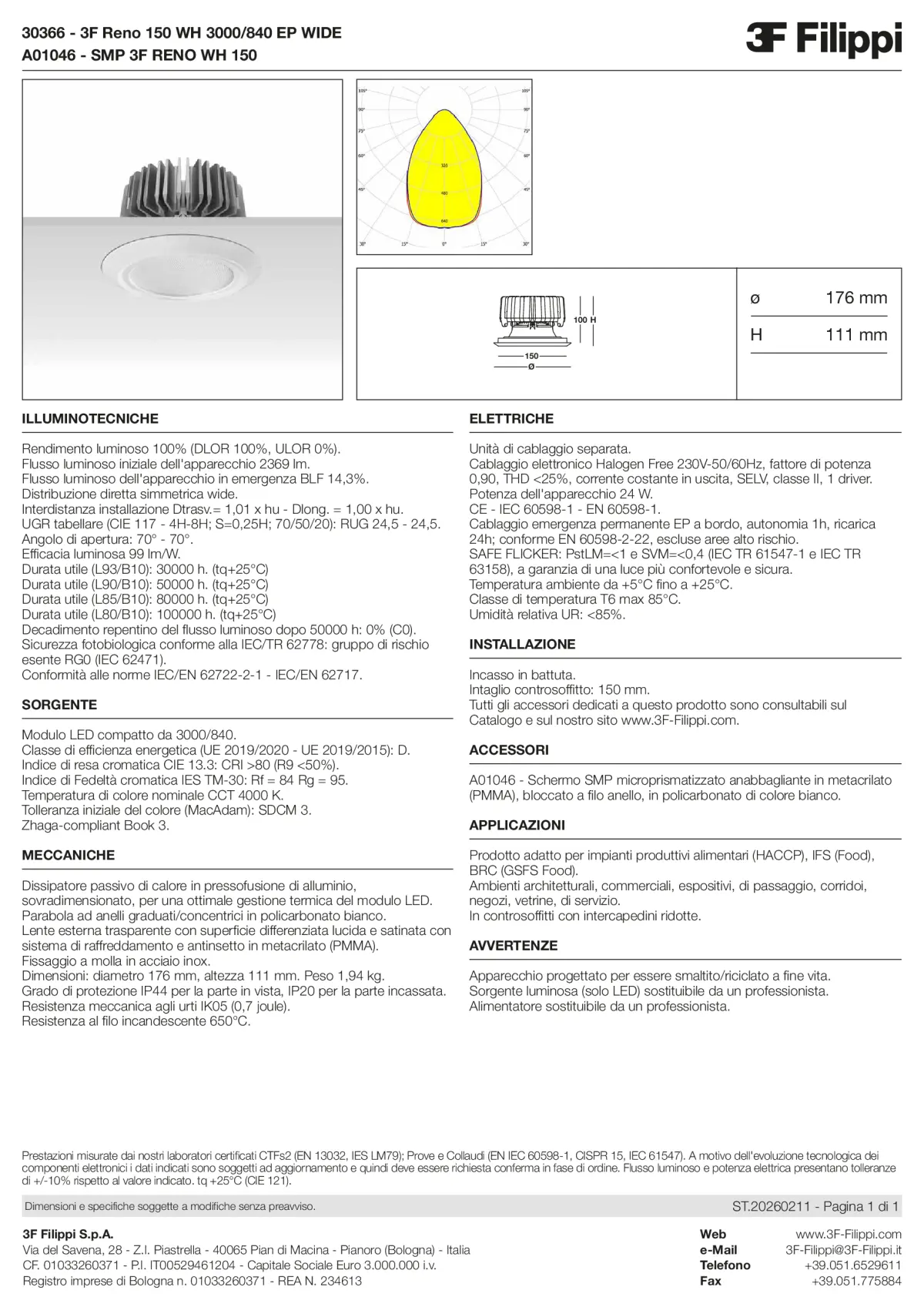 30366+A01046 - 3F Reno 150 WH 3000-840 EP WIDE + SMP WH - Datasheet - it