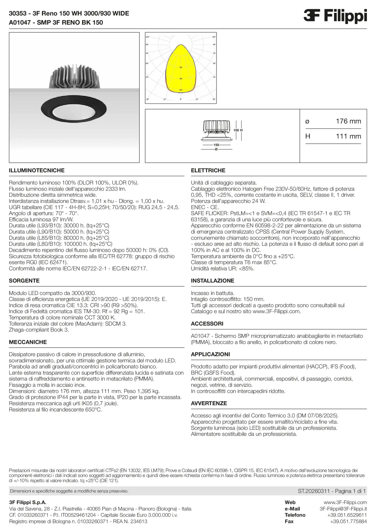 30353+A01047 - 3F Reno 150 WH 3000-930 WIDE + SMP BK - Datasheet - it