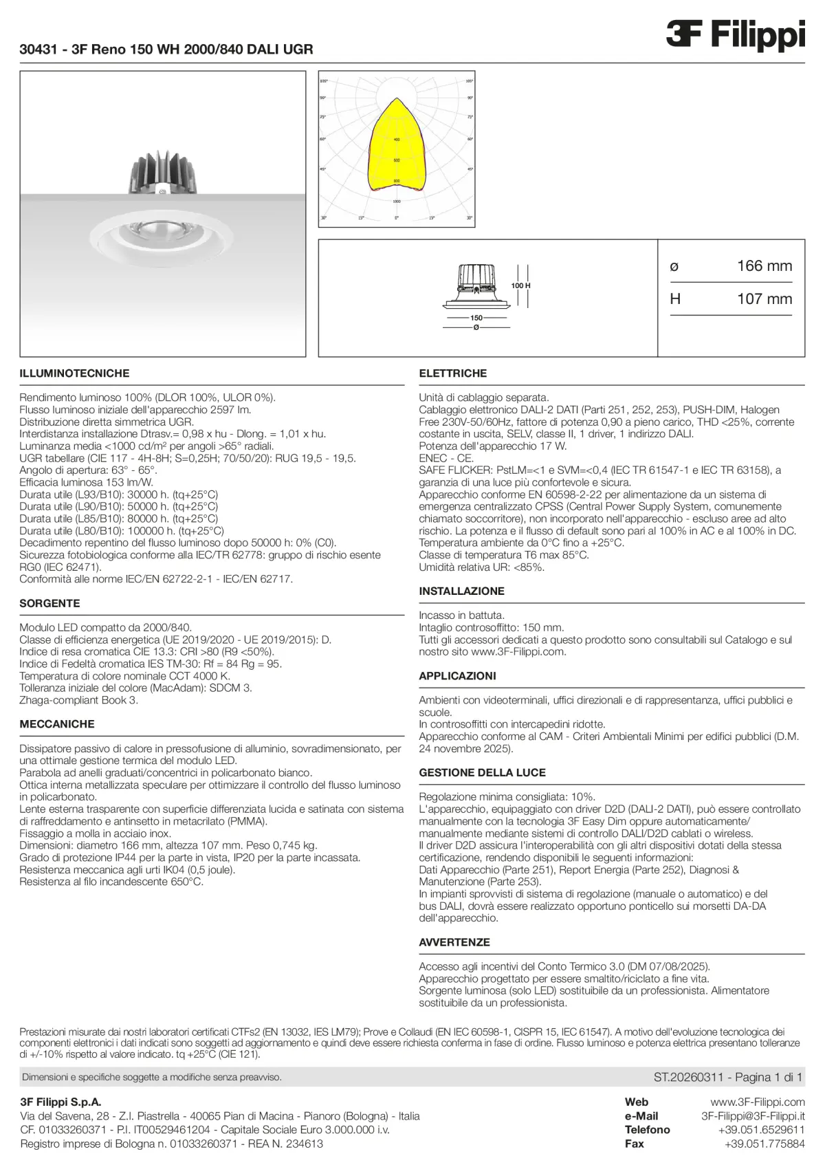 30431 - 3F Reno 150 WH 2000-840 DALI UGR - Datasheet - it