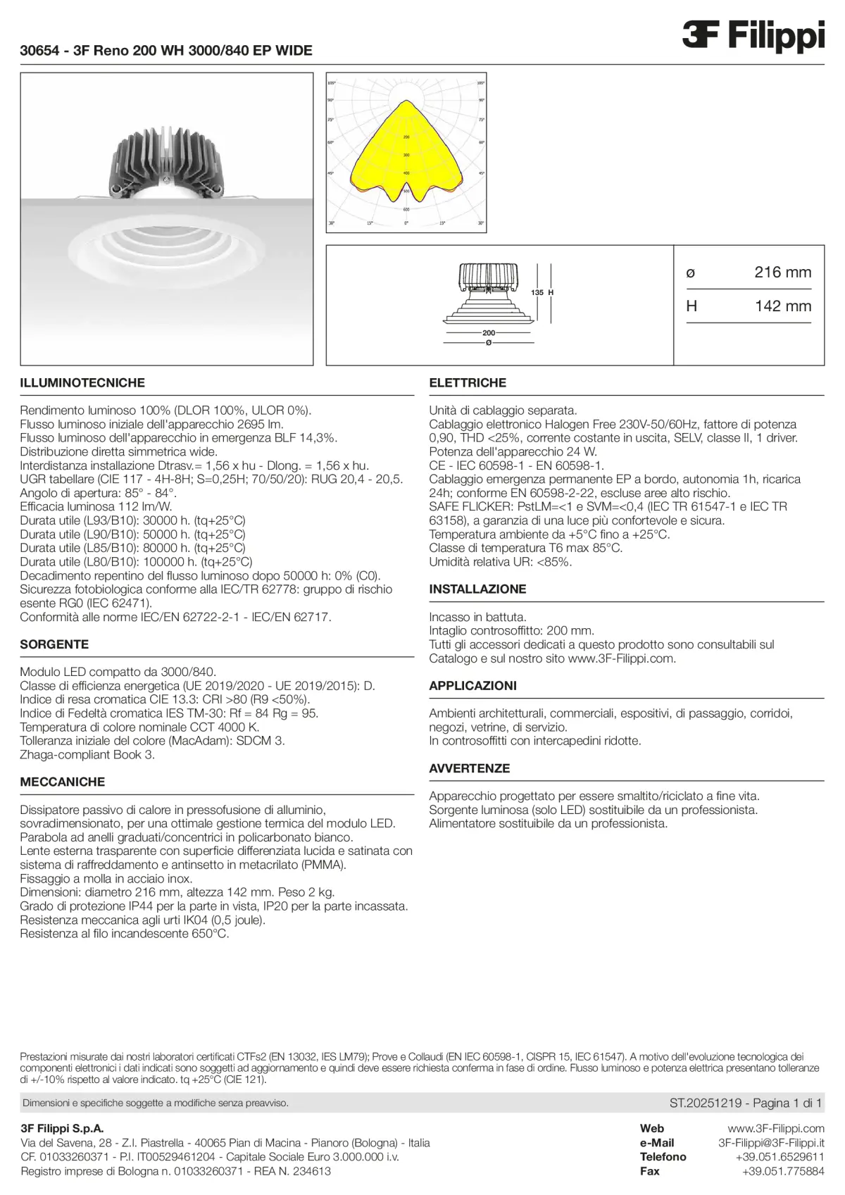 30654 - 3F Reno 200 WH 3000-840 EP WIDE - Datasheet - it