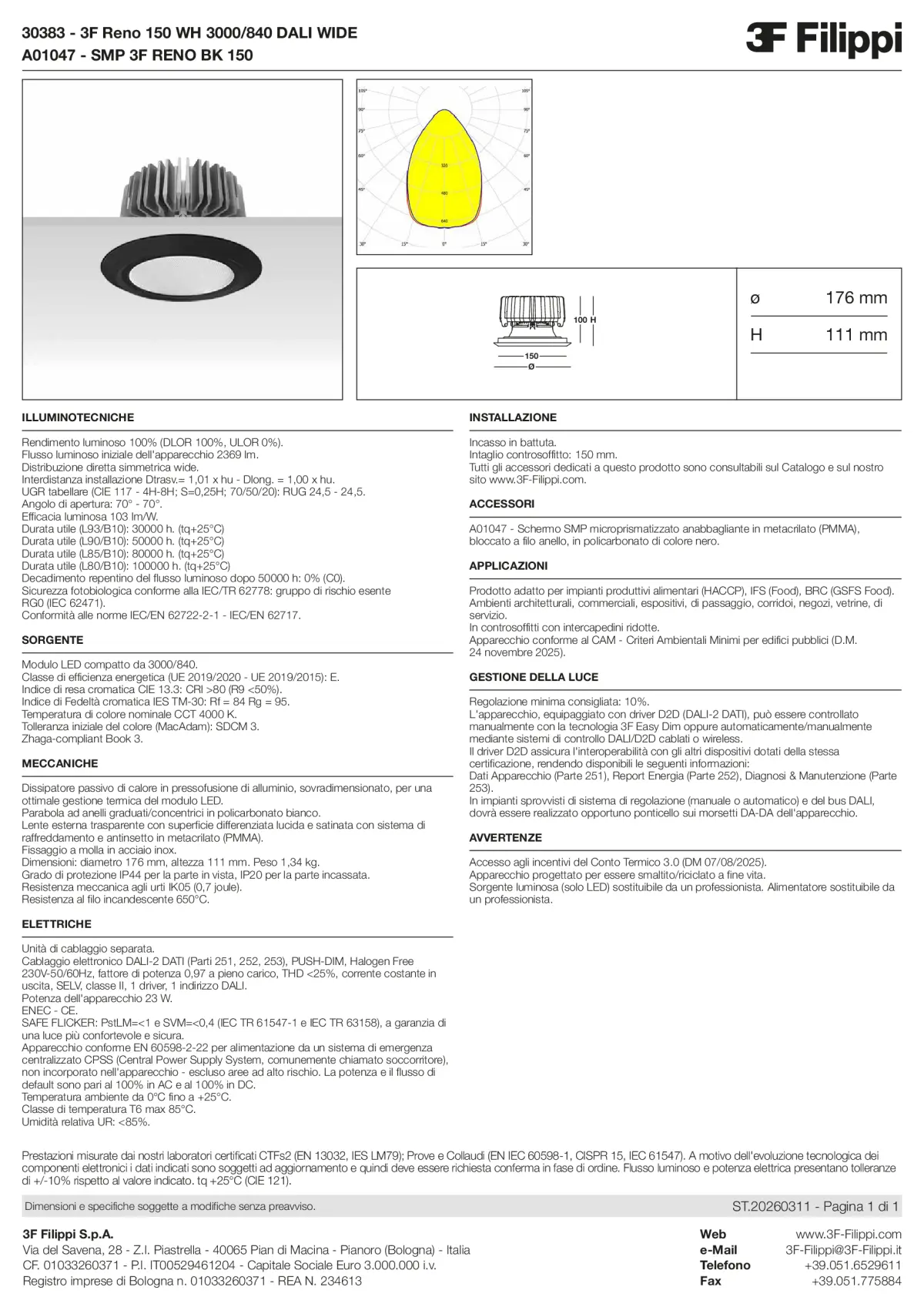 30383+A01047 - 3F Reno 150 WH 3000-840 DALI WIDE + SMP BK - Datasheet - it