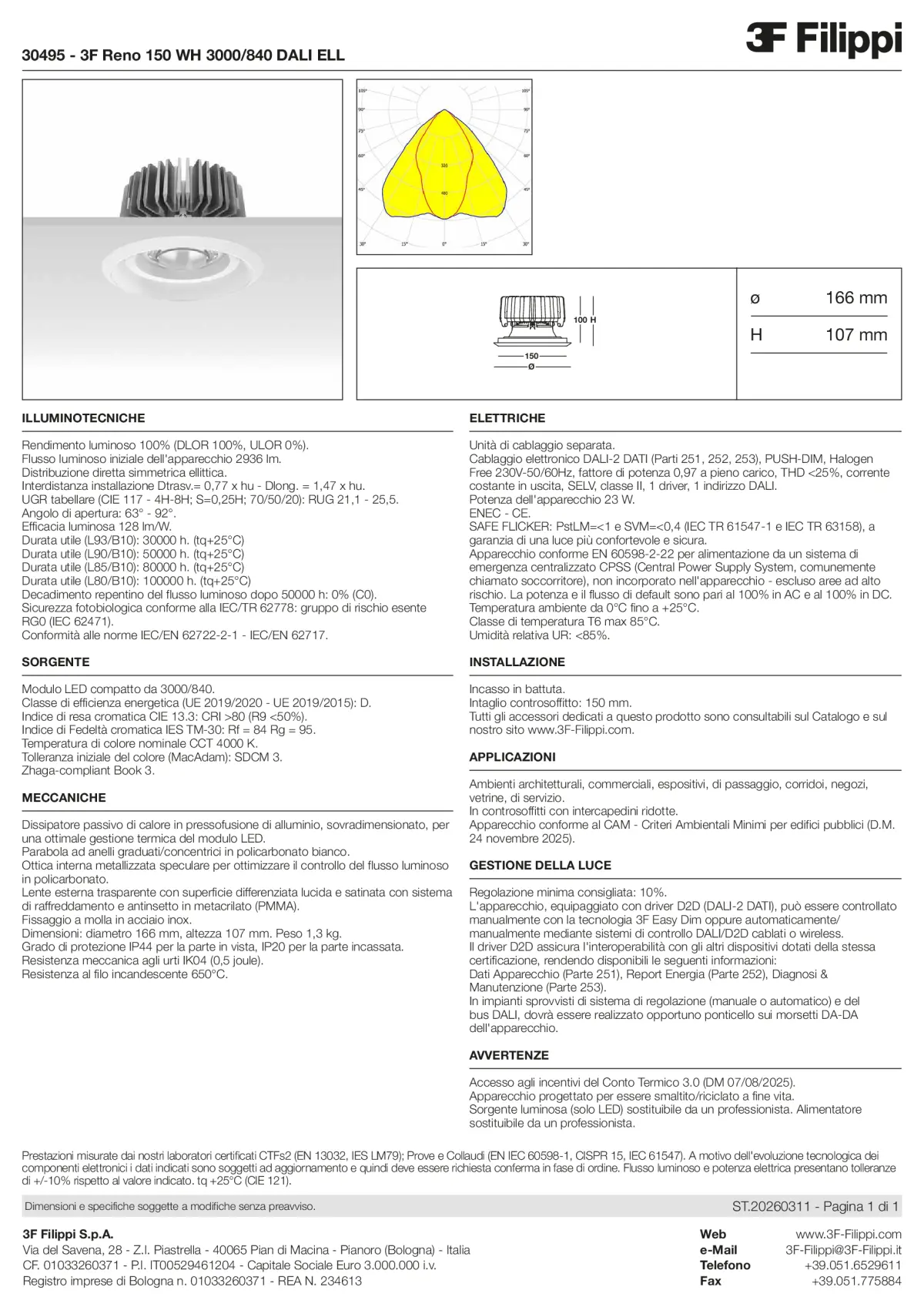 30495 - 3F Reno 150 WH 3000-840 DALI ELL - Datasheet - it