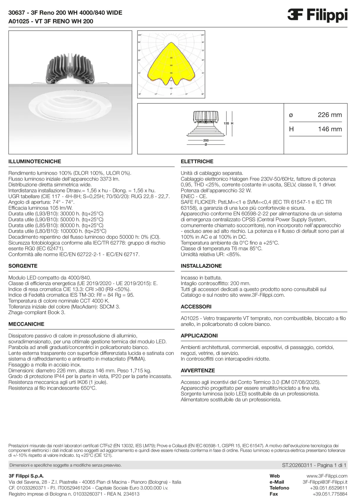 30637+A01025 - 3F Reno 200 WH 4000-840 WIDE + VT WH - Datasheet - it