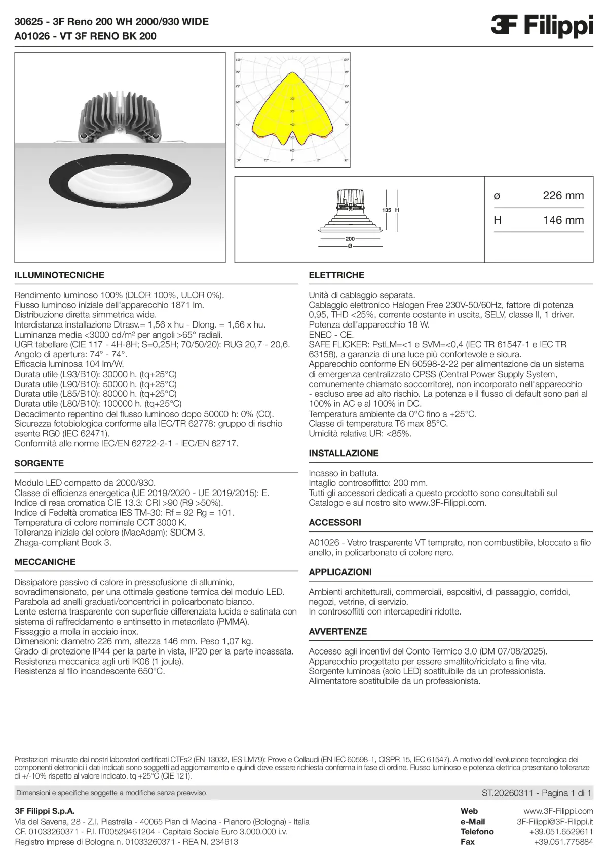 30625+A01026 - 3F Reno 200 WH 2000-930 WIDE + VT BK - Datasheet - it