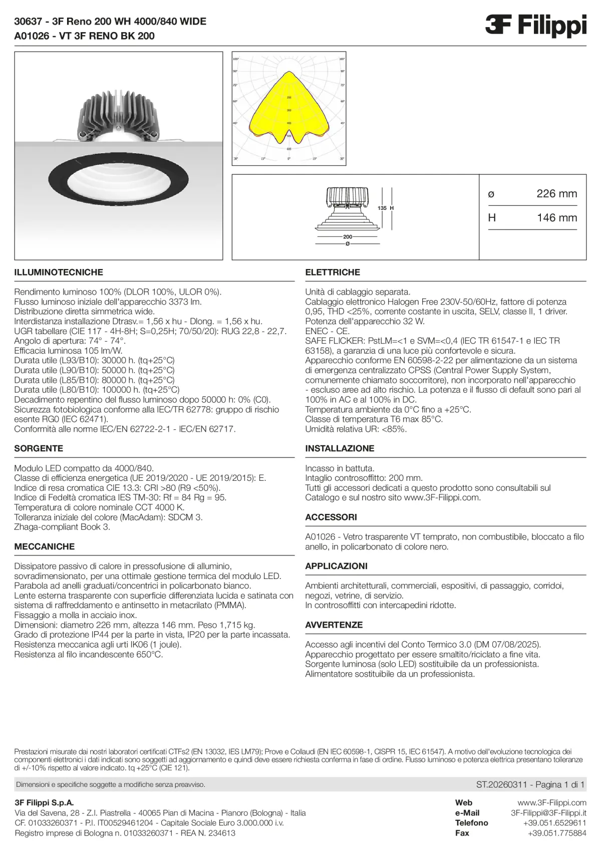 30637+A01026 - 3F Reno 200 WH 4000-840 WIDE + VT BK - Datasheet - it