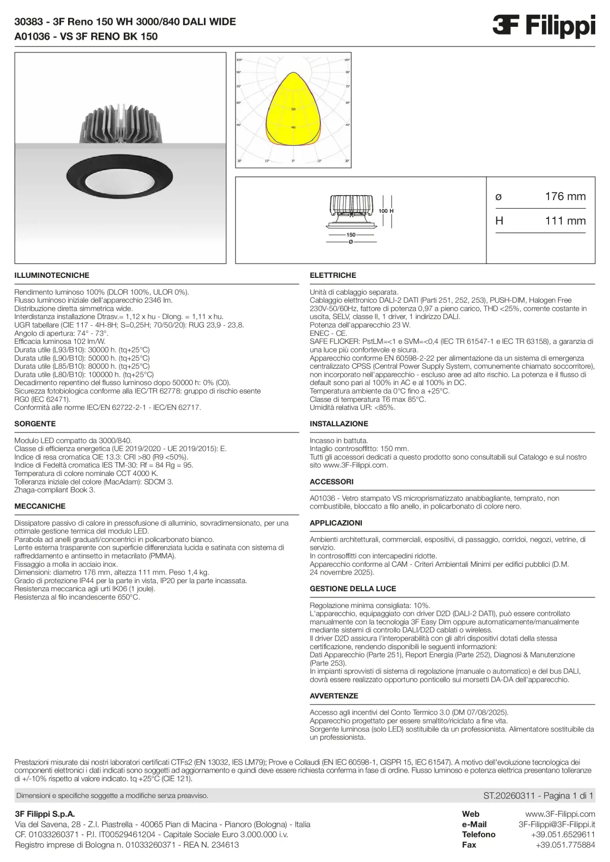 30383+A01036 - 3F Reno 150 WH 3000-840 DALI WIDE + VS BK - Datasheet - it