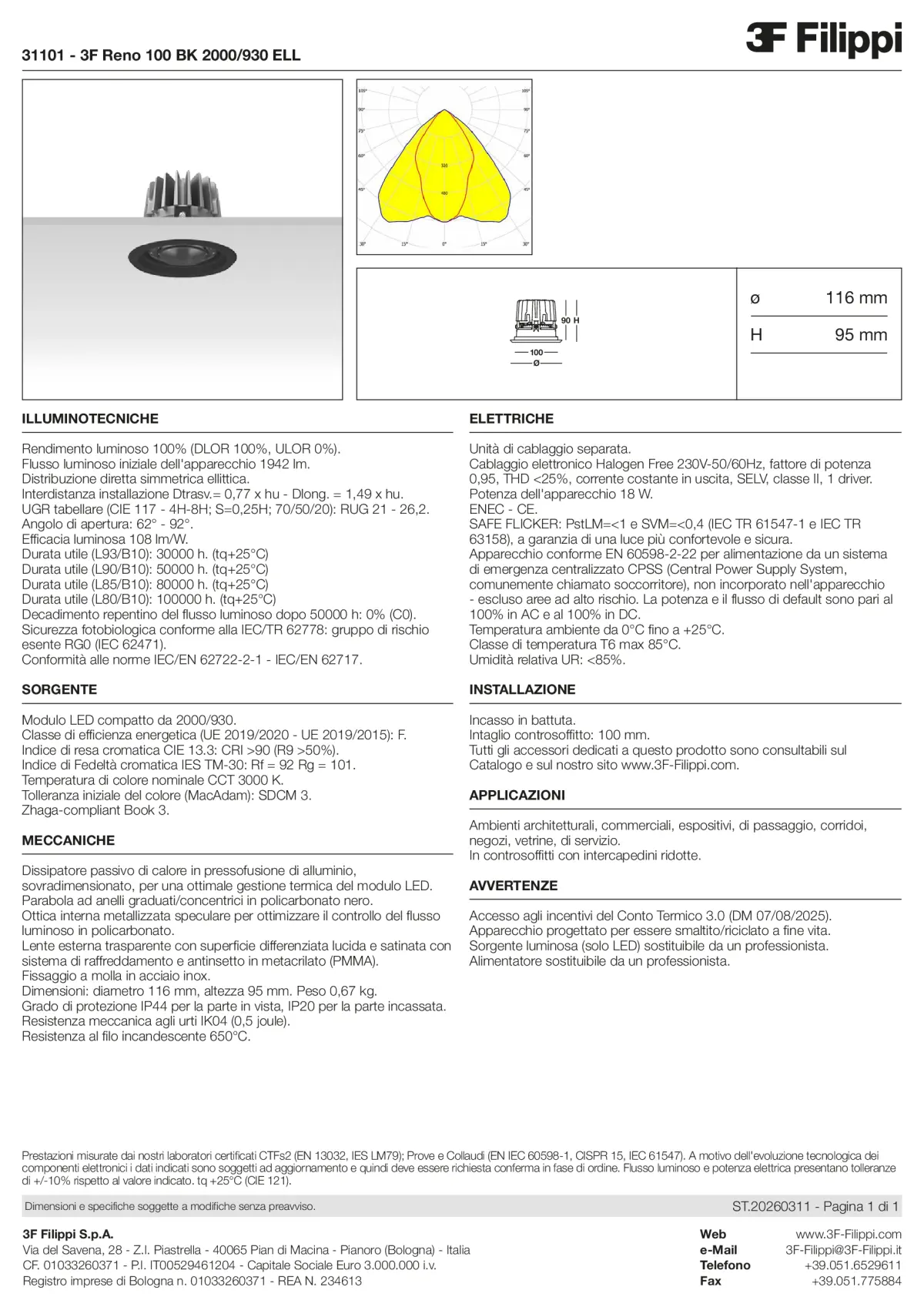 31101 - 3F Reno 100 BK 2000-930 ELL - Datasheet - it