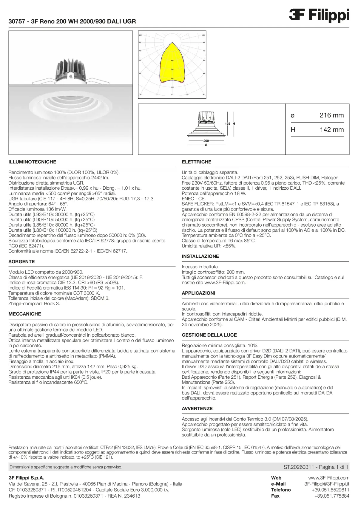 30757 - 3F Reno 200 WH 2000-930 DALI UGR - Datasheet - it