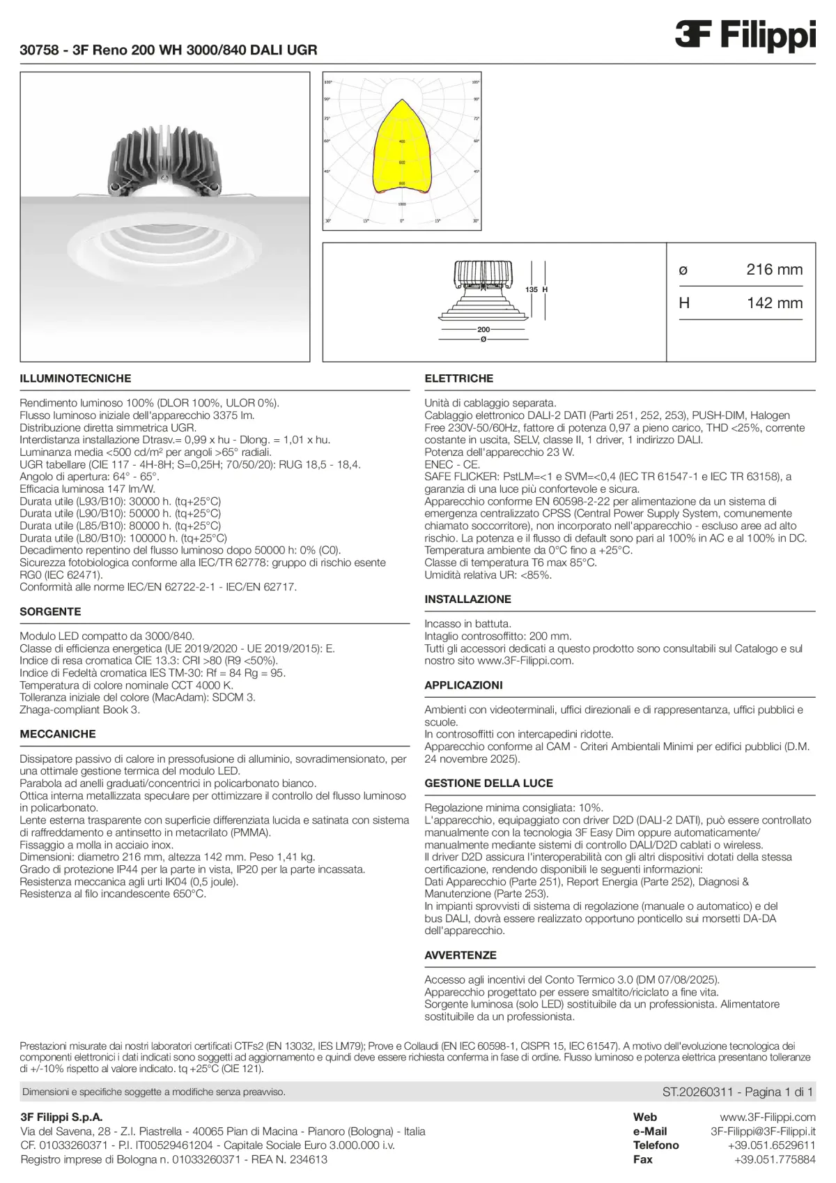 30758 - 3F Reno 200 WH 3000-840 DALI UGR - Datasheet - it