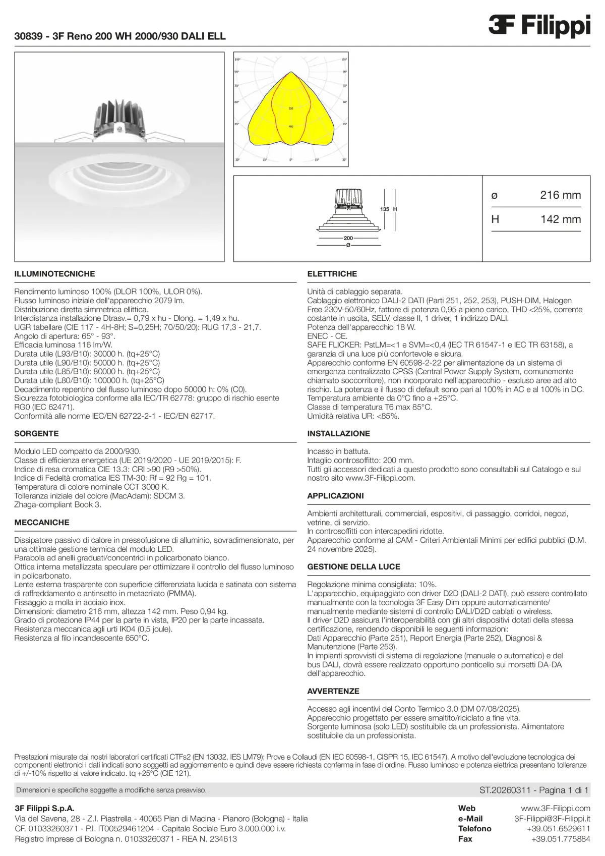 30839 - 3F Reno 200 WH 2000-930 DALI ELL - Datasheet - it