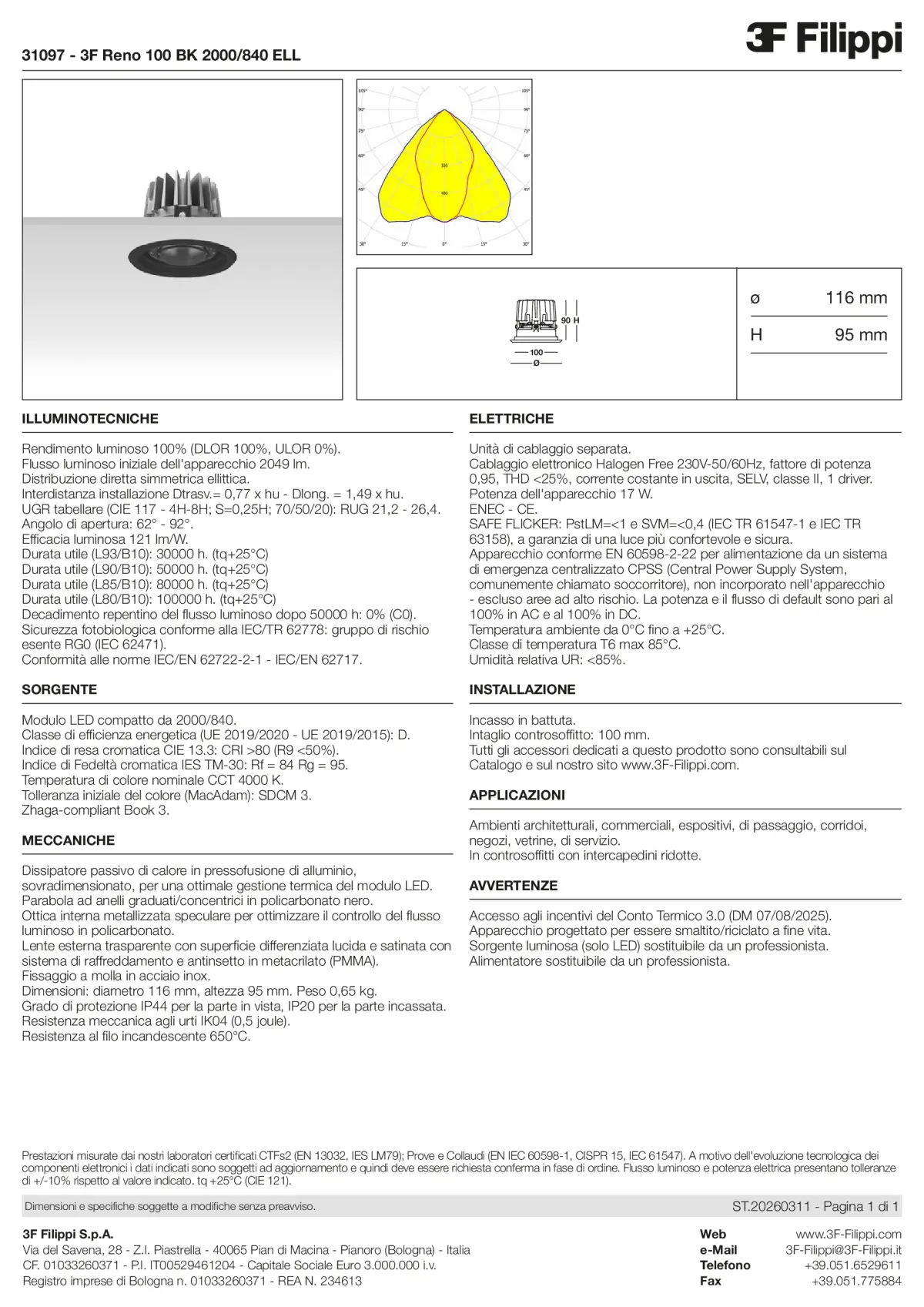 31097 - 3F Reno 100 BK 2000-840 ELL - Datasheet - it