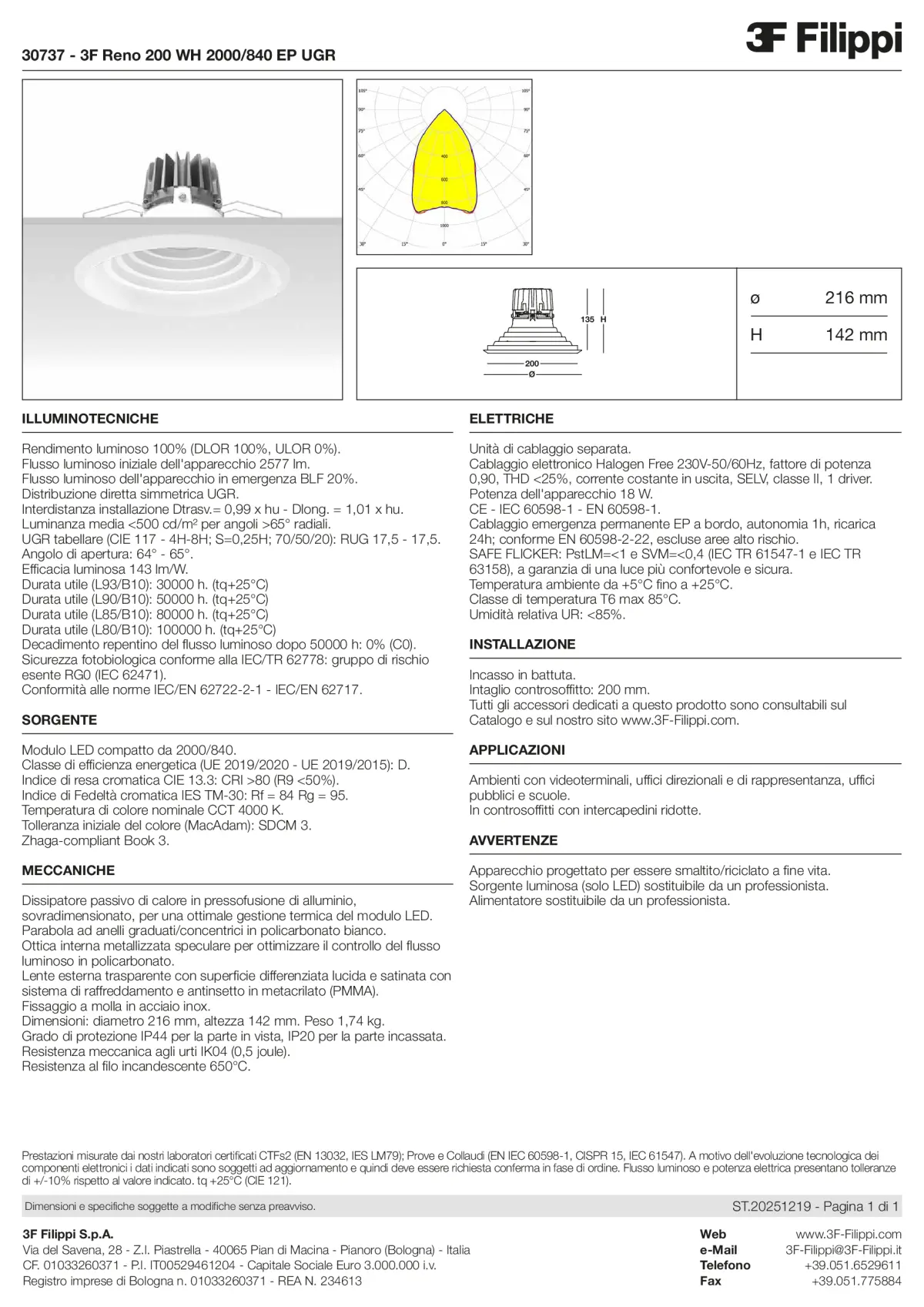 30737 - 3F Reno 200 WH 2000-840 EP UGR - Datasheet - it