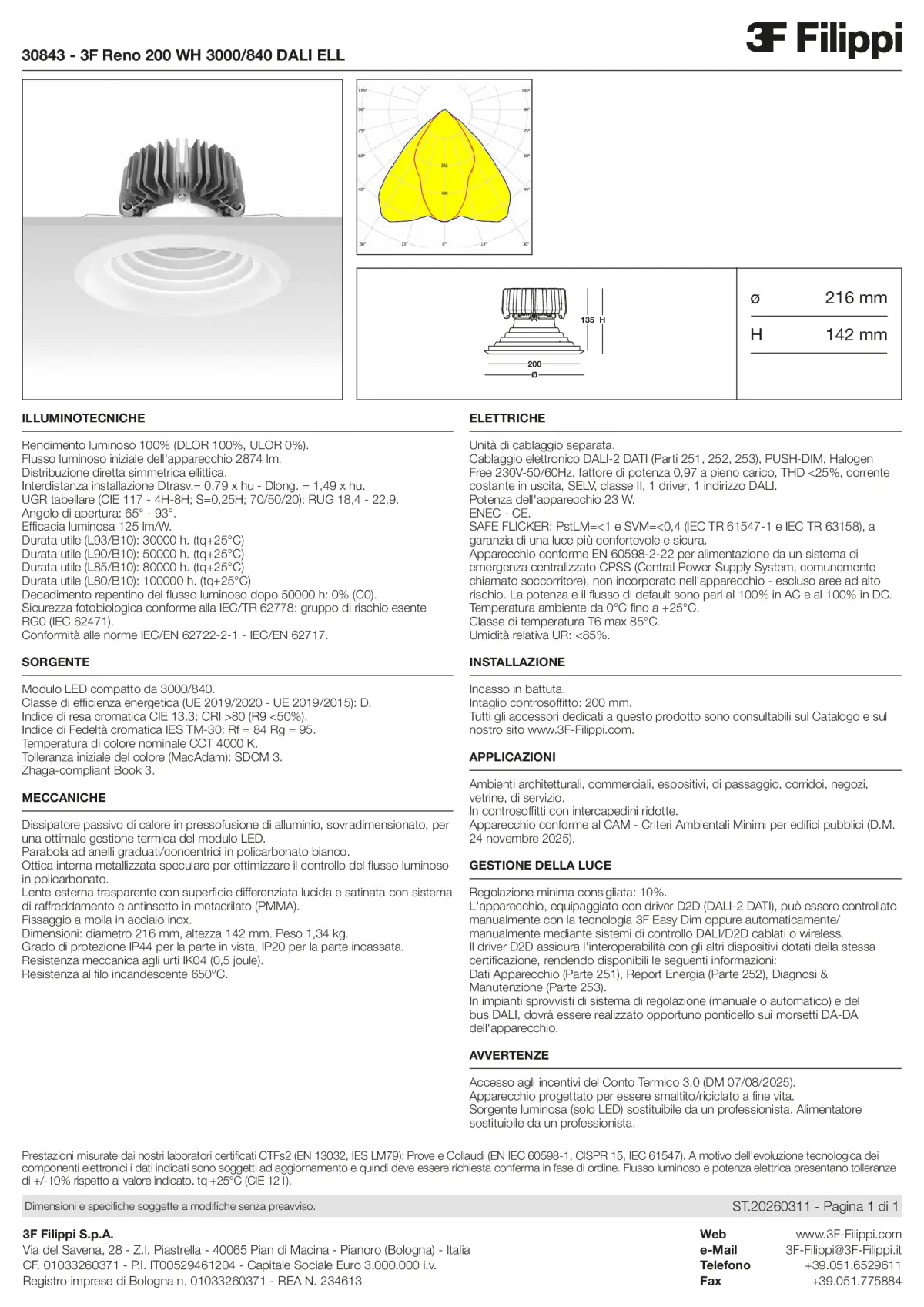 30843 - 3F Reno 200 WH 3000-840 DALI ELL - Datasheet - it