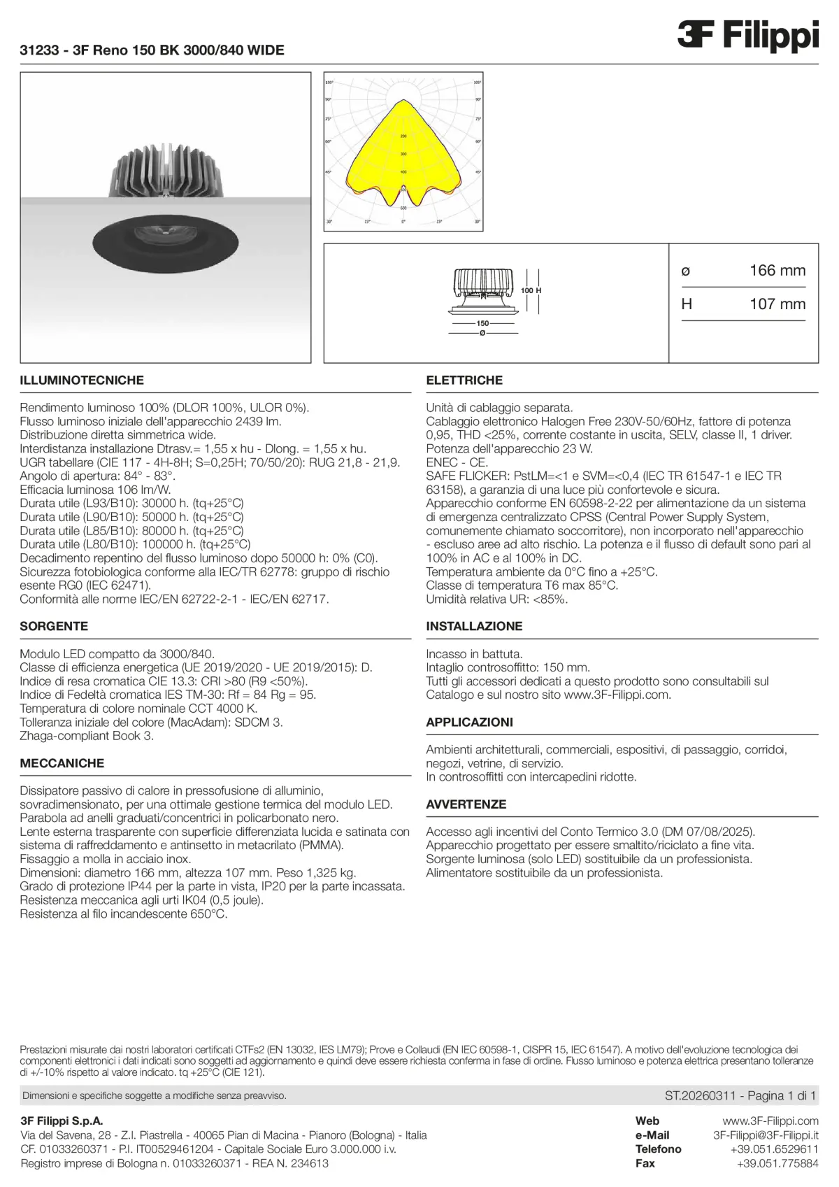 31233 - 3F Reno 150 BK 3000-840 WIDE - Datasheet - it