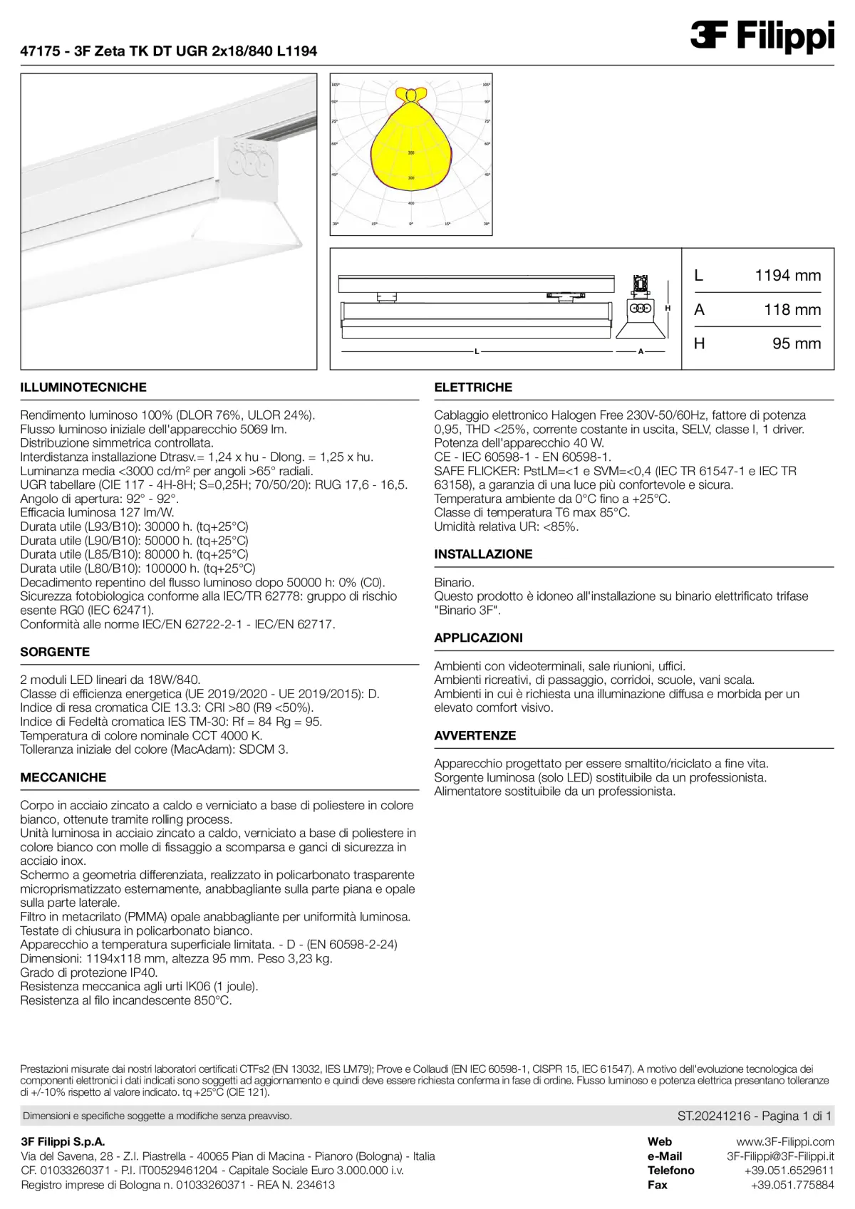 47175 - 3F Zeta TK DT UGR 2x18-840 L1194 - Datasheet - it