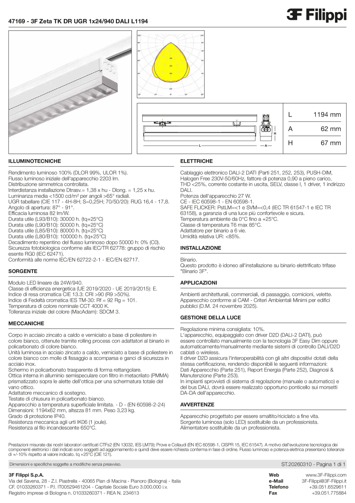47169 - 3F Zeta TK DR UGR 1x24-940 DALI L1194 - Datasheet - it