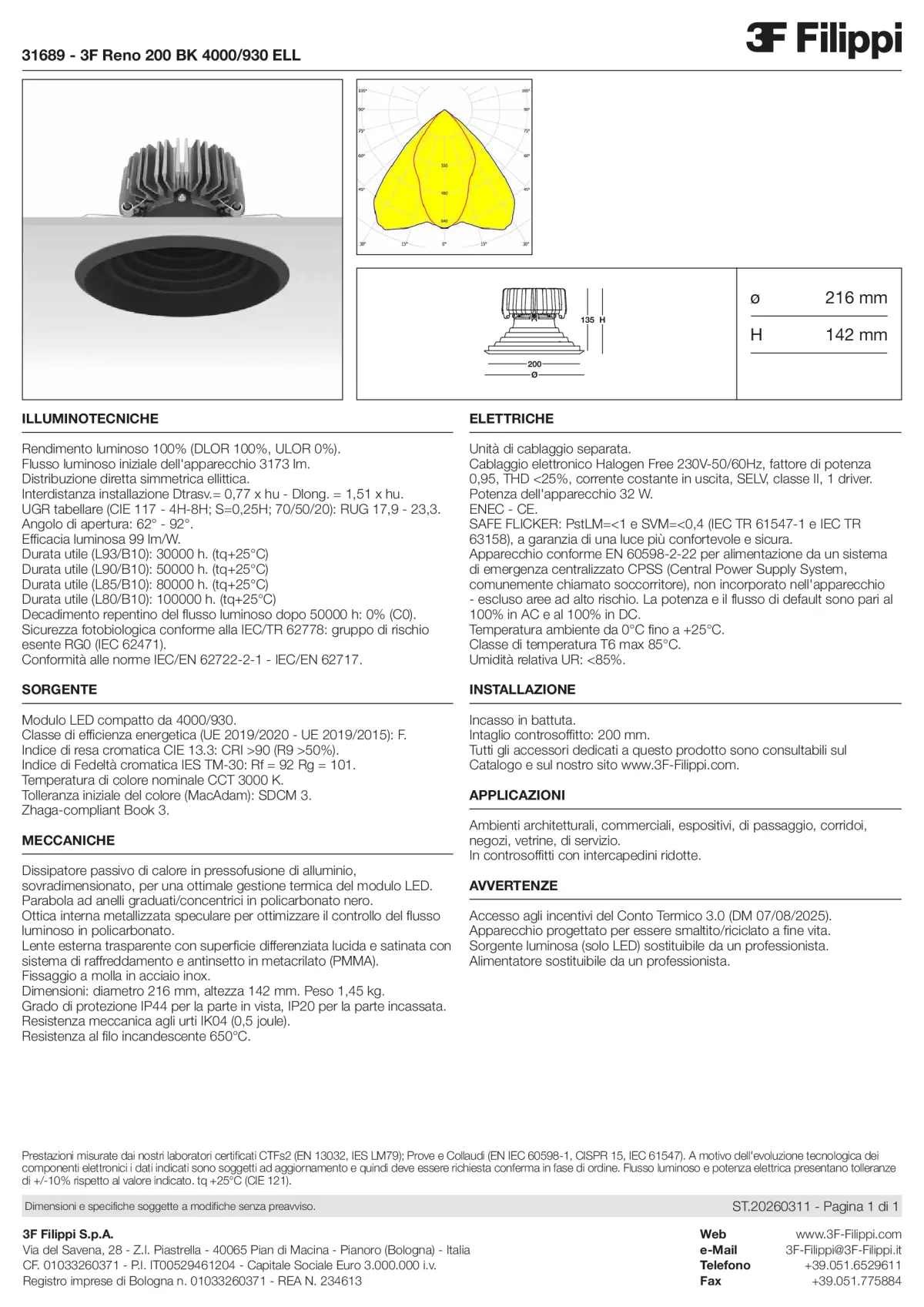31689 - 3F Reno 200 BK 4000-930 ELL - Datasheet - it