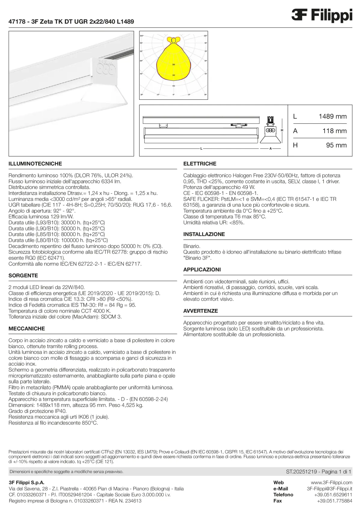 47178 - 3F Zeta TK DT UGR 2x22-840 L1489 - Datasheet - it