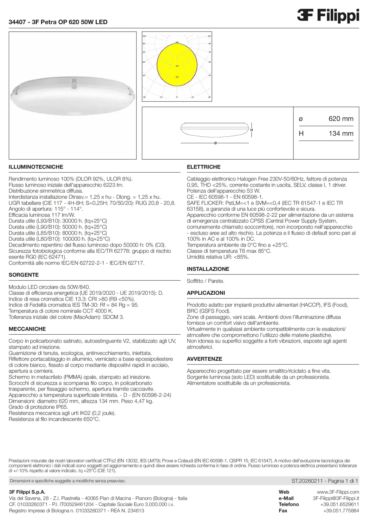 34407 - 3F Petra OP 620 50W LED - Datasheet - it