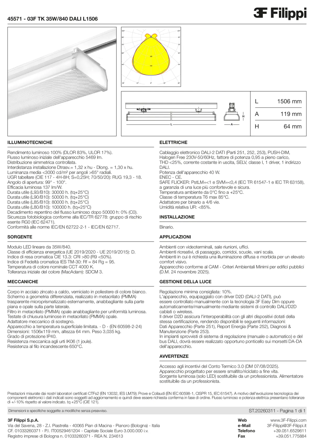 45571 - 03F TK 35W-840 DALI L1506 - Datasheet - it