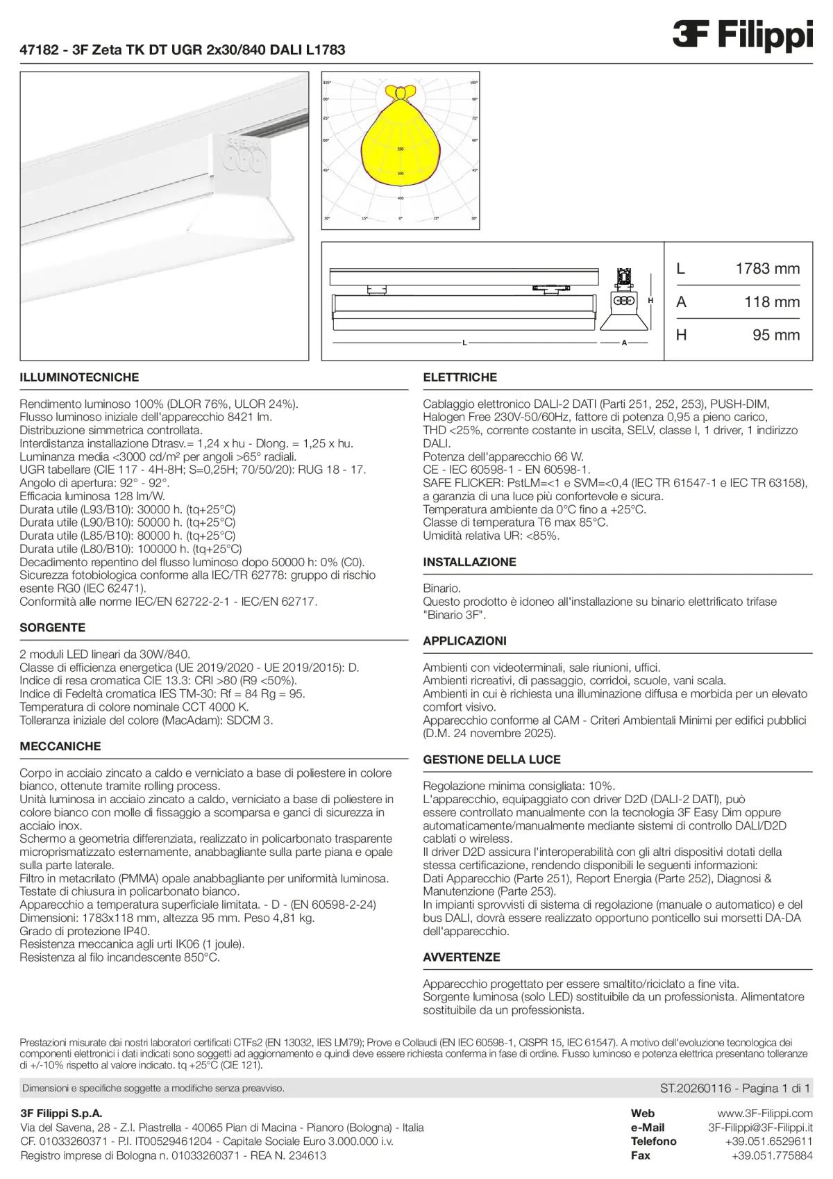 47182 - 3F Zeta TK DT UGR 2x30-840 DALI L1783 - Datasheet - it