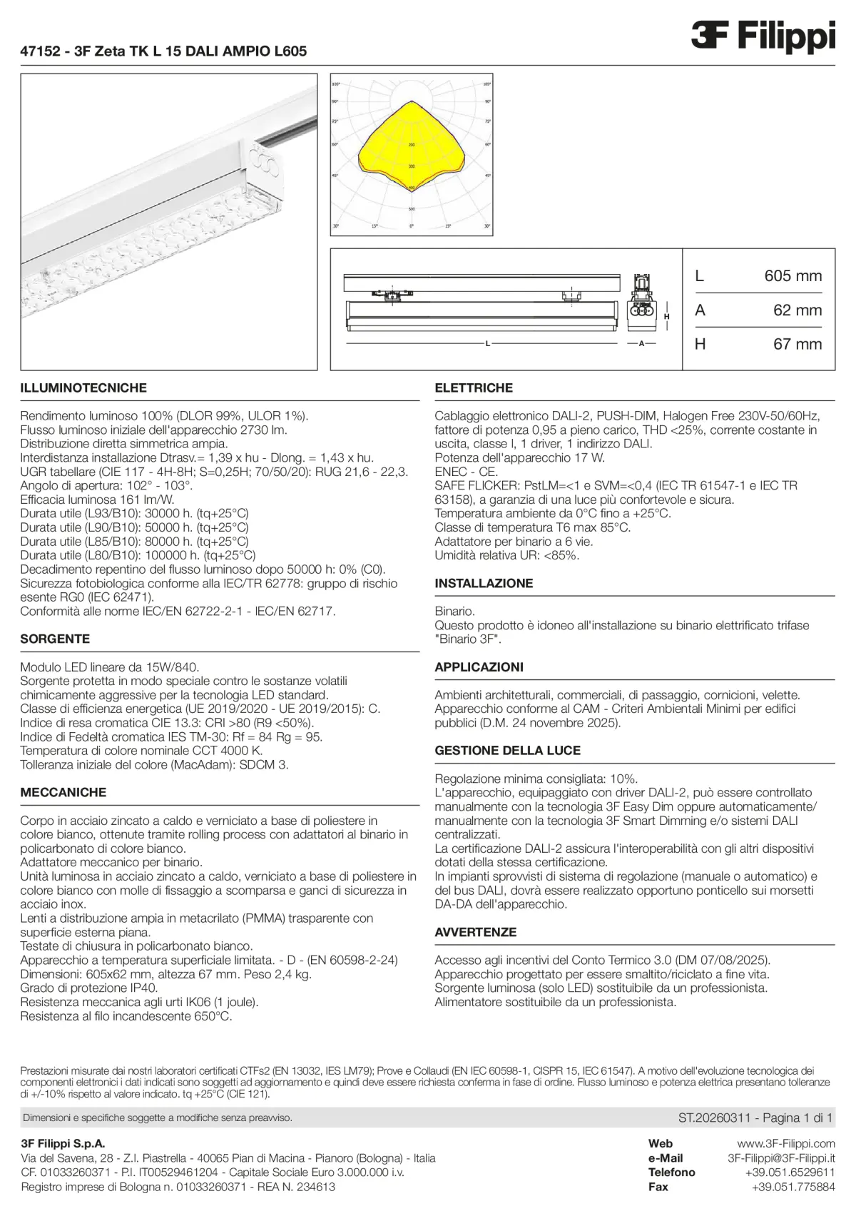 47152 - 3F Zeta TK L 15 DALI AMPIO L605 - Datasheet - it