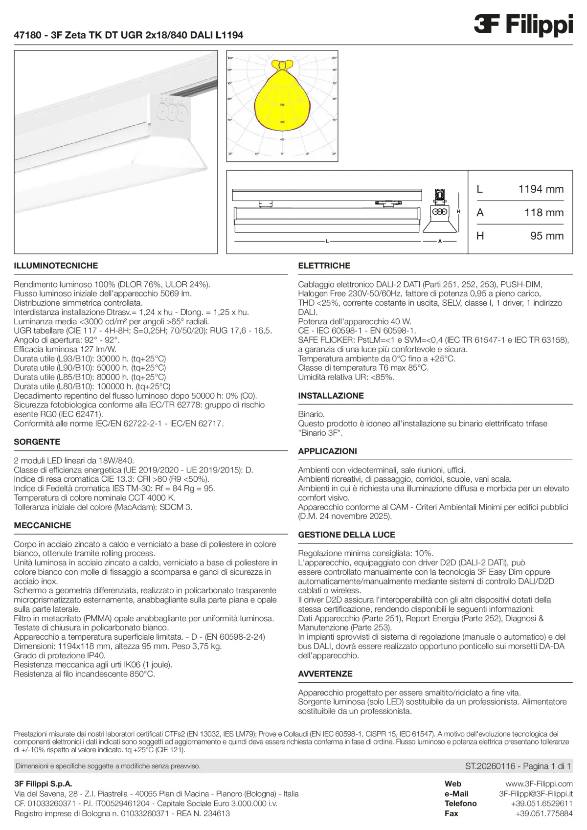 47180 - 3F Zeta TK DT UGR 2x18-840 DALI L1194 - Datasheet - it