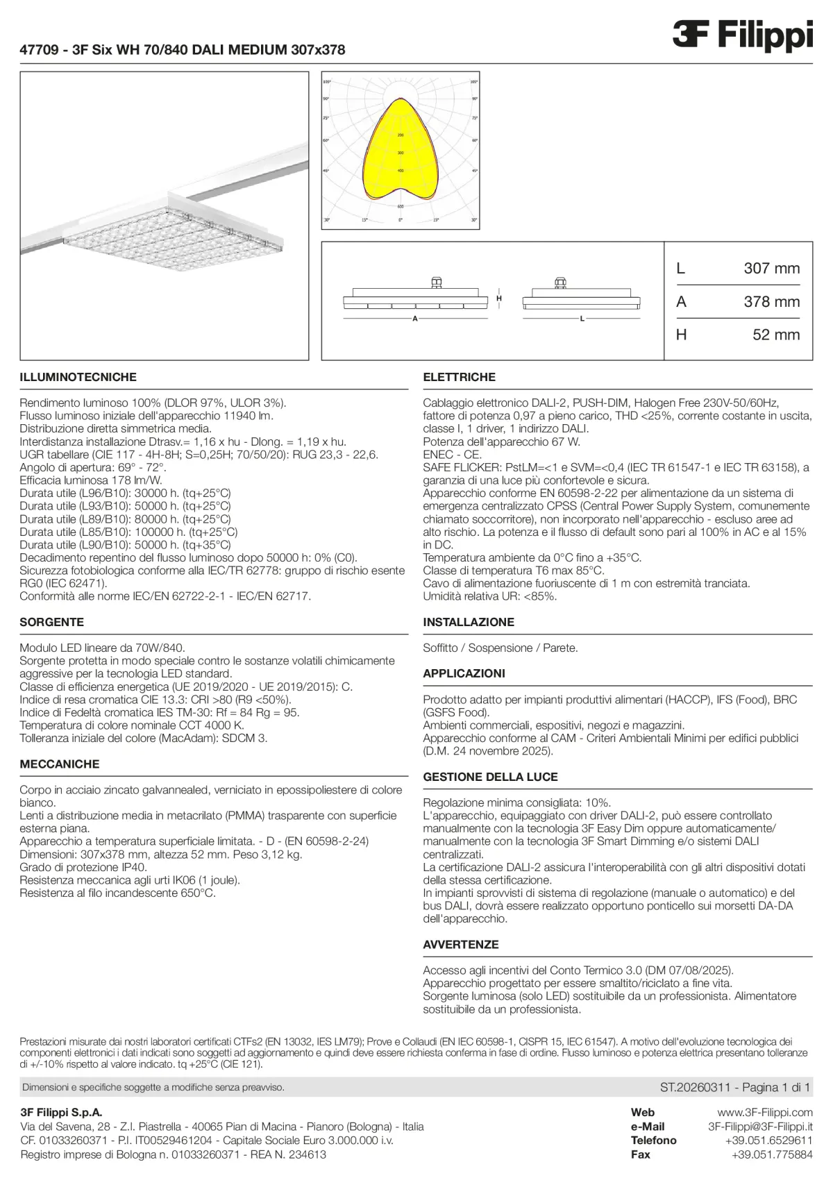 47709 - 3F Six WH 70-840 DALI MEDIUM 307x378 - Datasheet - it
