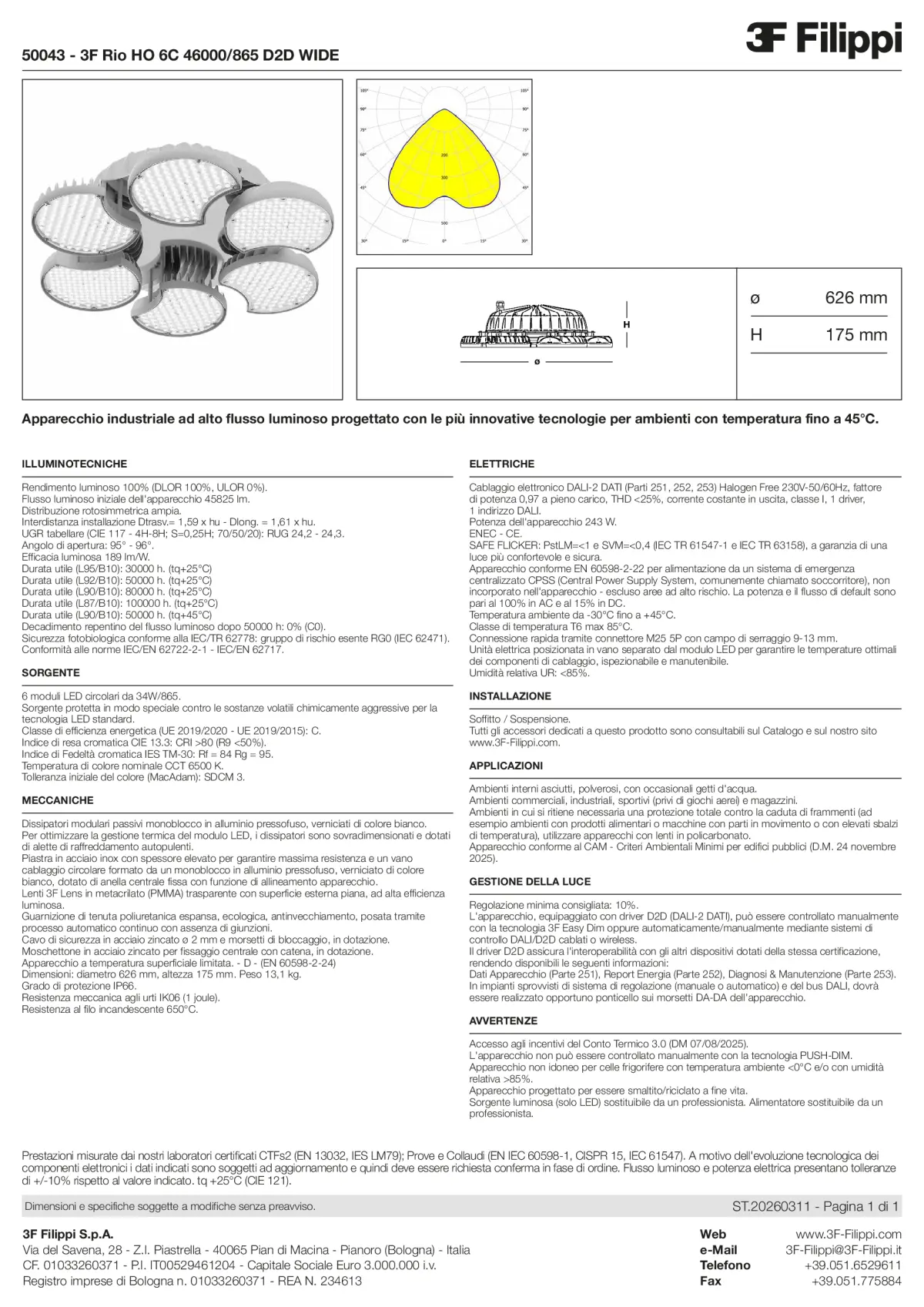 50043 - 3F Rio HO 6C 46000-865 D2D WIDE - Datasheet - it