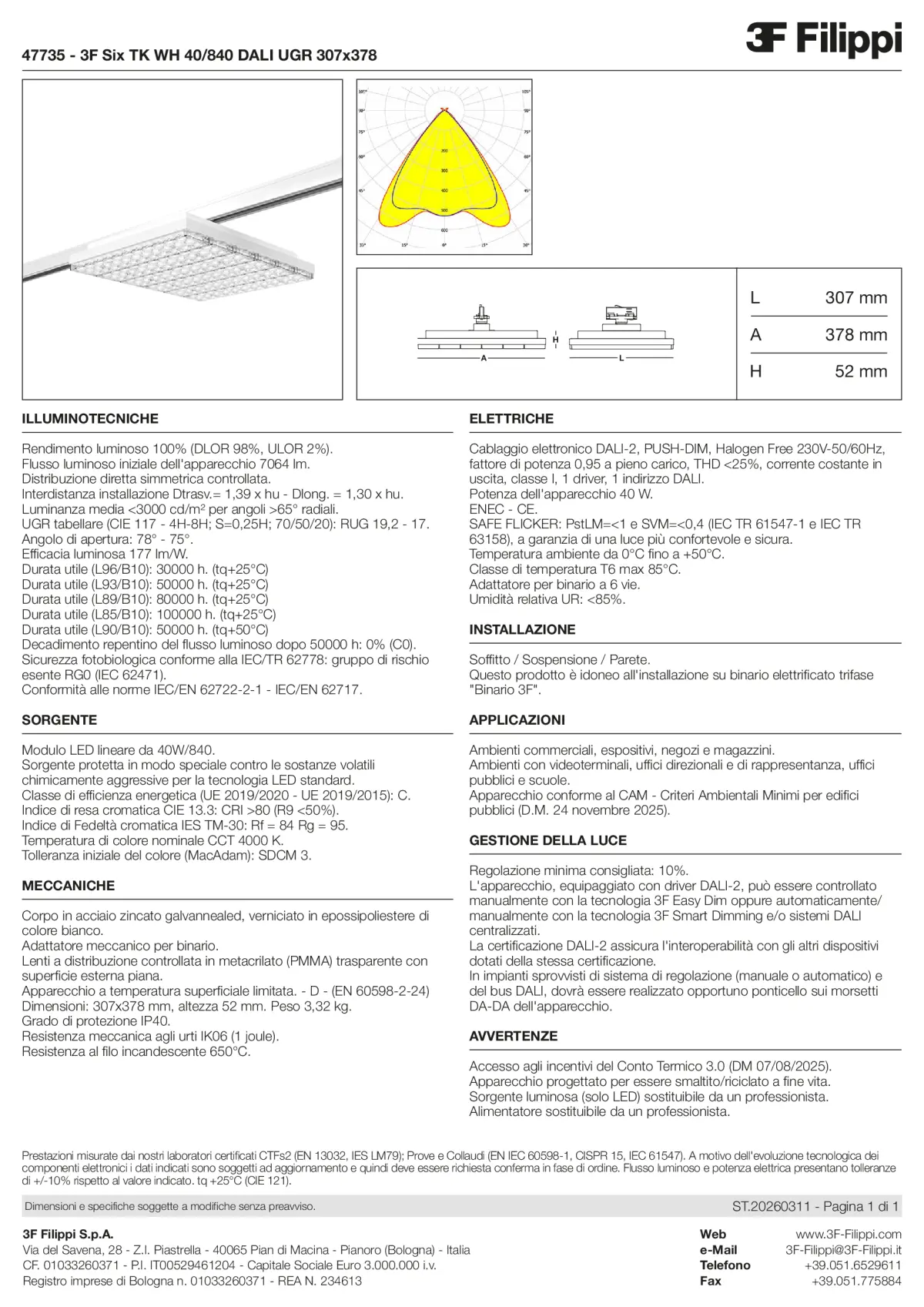 47735 - 3F Six TK WH 40-840 DALI UGR 307x378 - Datasheet - it