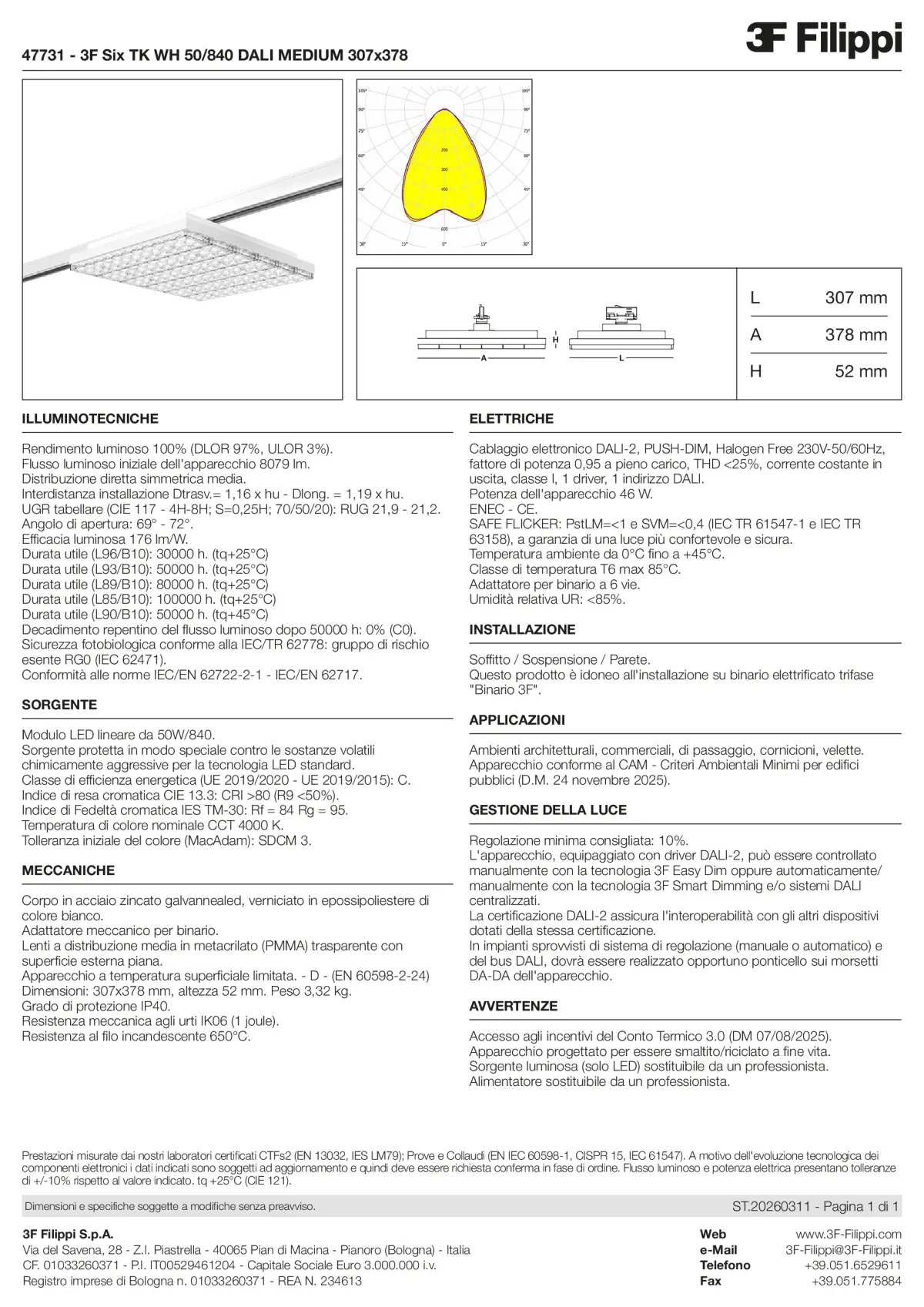 47731 - 3F Six TK WH 50-840 DALI MEDIUM 307x378 - Datasheet - it
