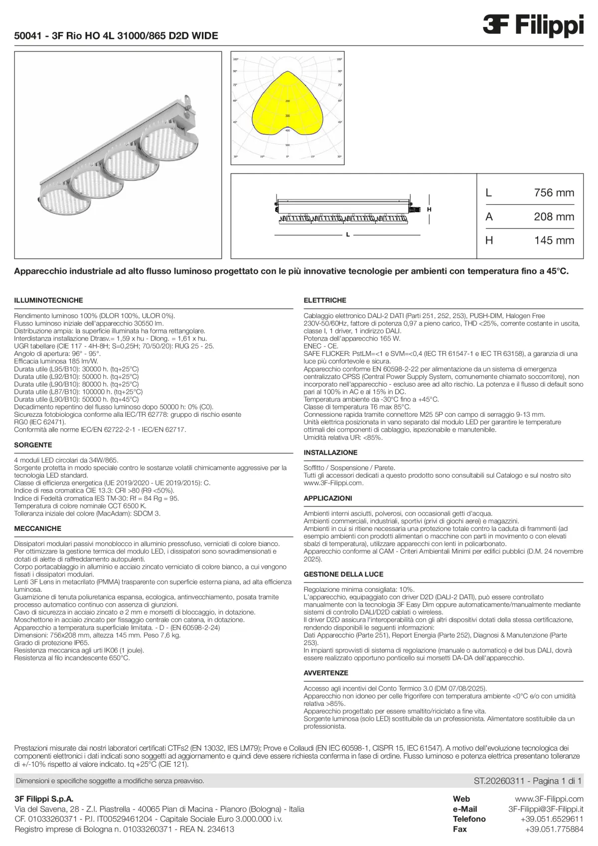 50041 - 3F Rio HO 4L 31000-865 D2D WIDE - Datasheet - it