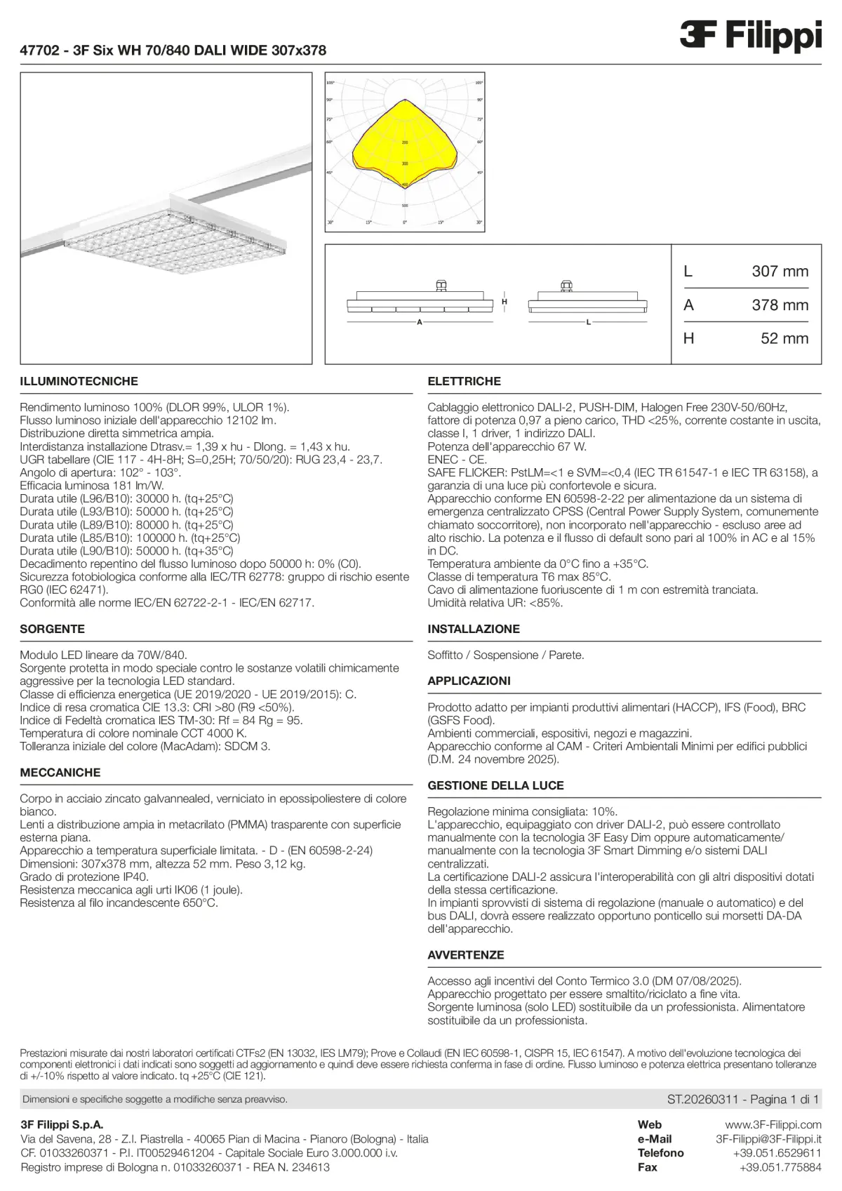 47702 - 3F Six WH 70-840 DALI WIDE 307x378 - Datasheet - it