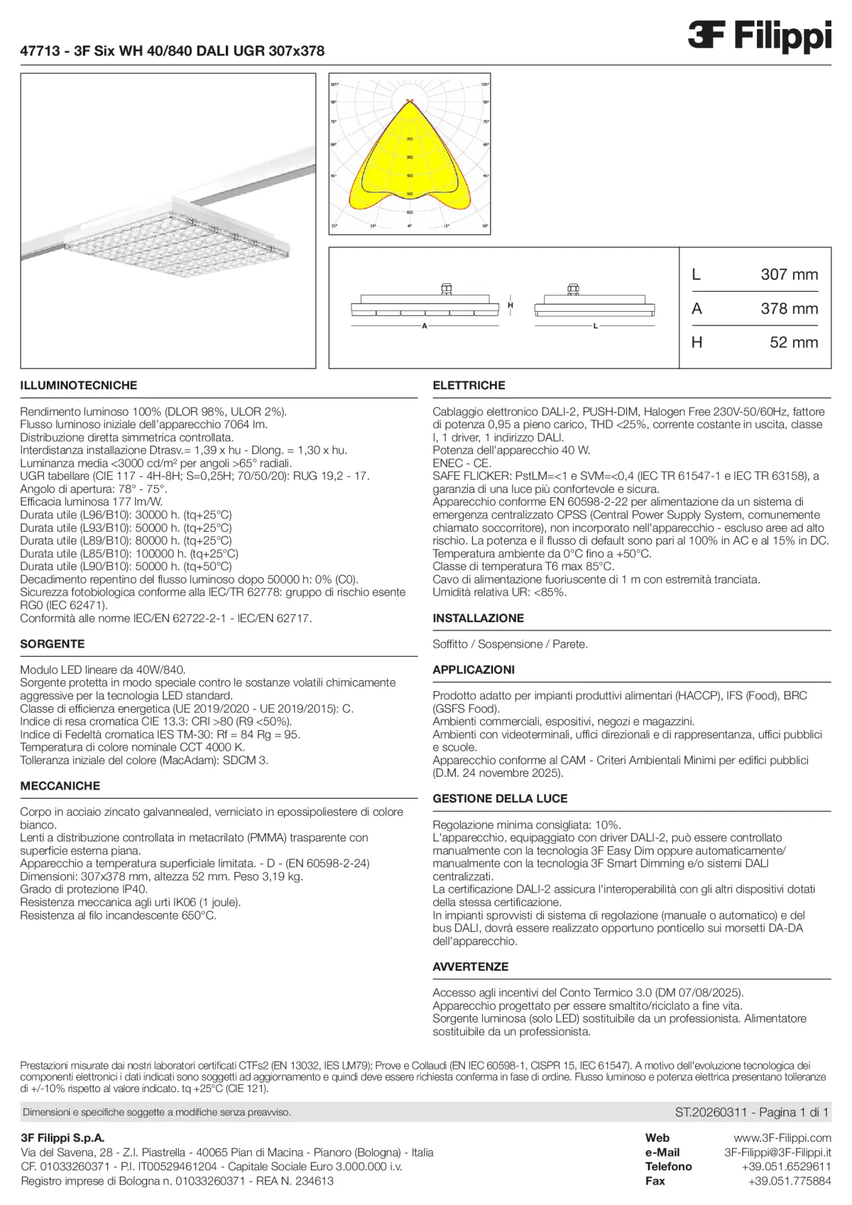 47713 - 3F Six WH 40-840 DALI UGR 307x378 - Datasheet - it