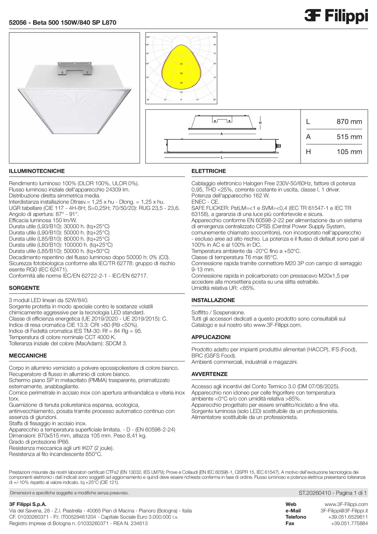 52056 - Beta 500 150W-840 SP L870 - Datasheet - it