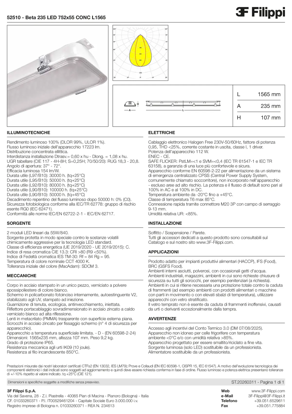 52510 - Beta 235 LED 752x55 CONC L1565 - Datasheet - it