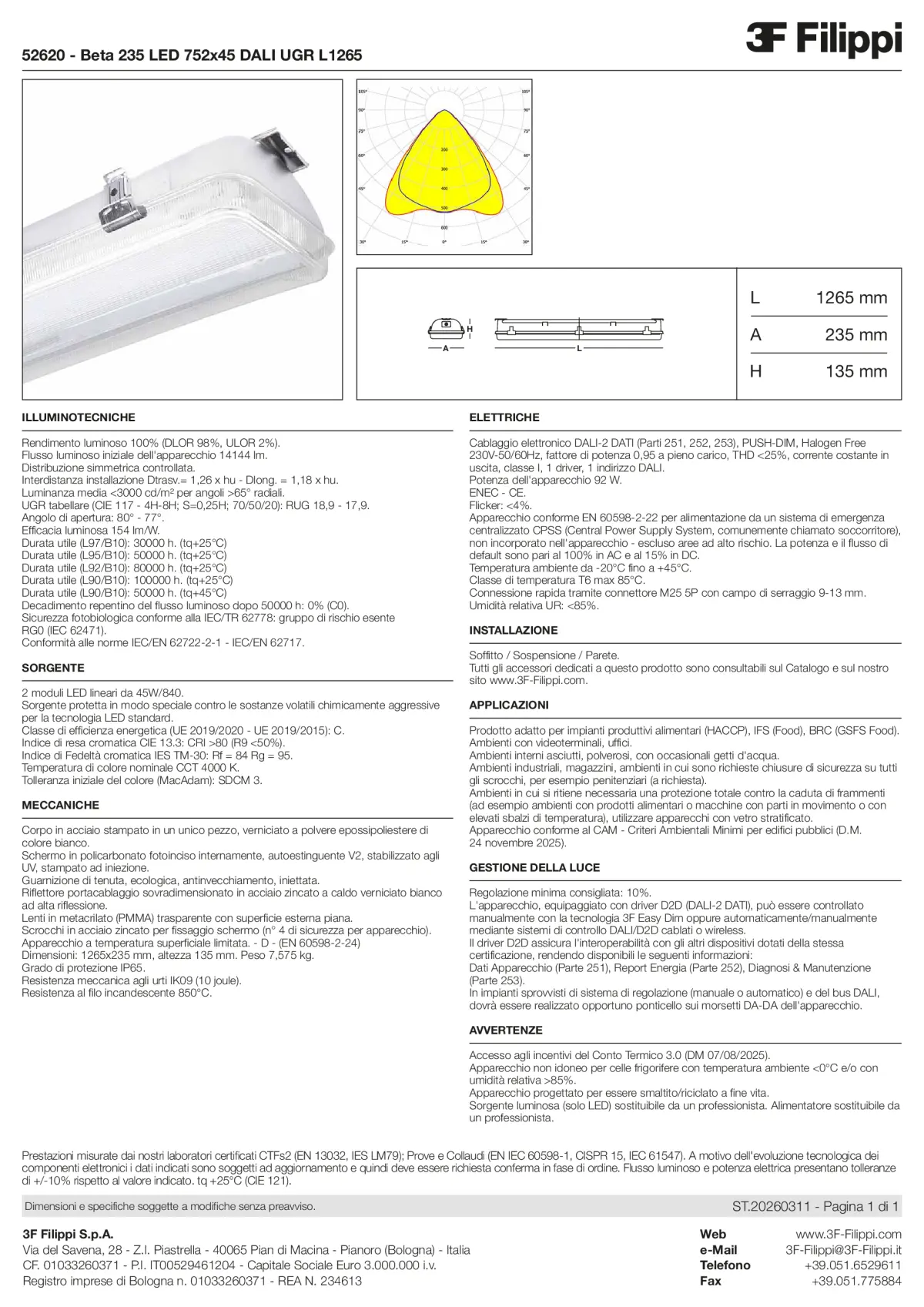 52620 - Beta 235 LED 752x45 DALI UGR L1265 - Datasheet - it