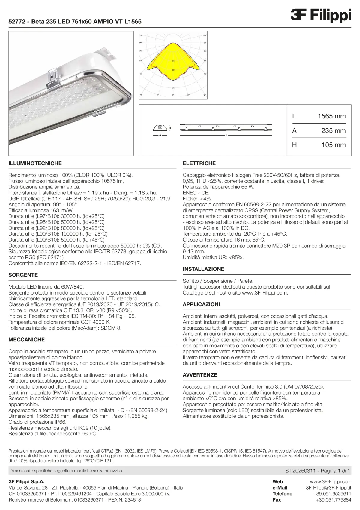 52772 - Beta 235 LED 761x60 AMPIO VT L1565 - Datasheet - it