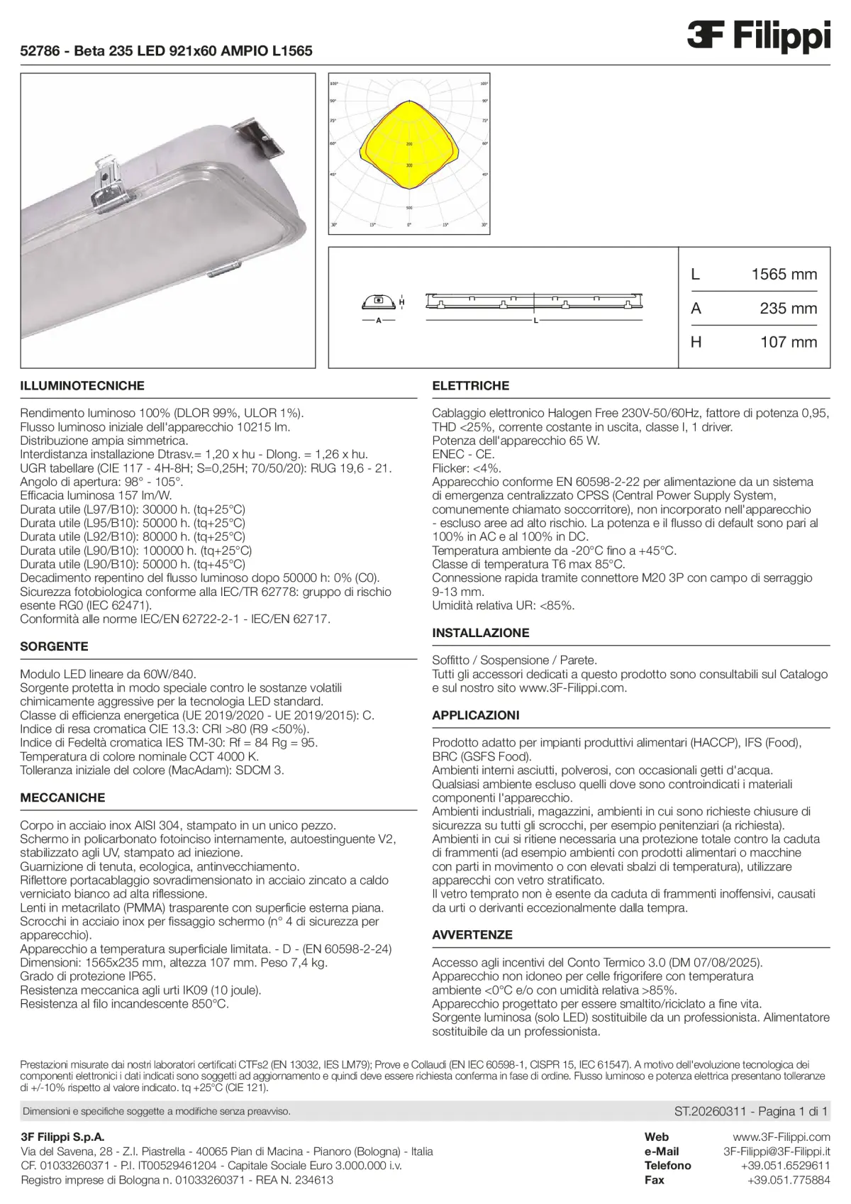 52786 - Beta 235 LED 921x60 AMPIO L1565 - Datasheet - it