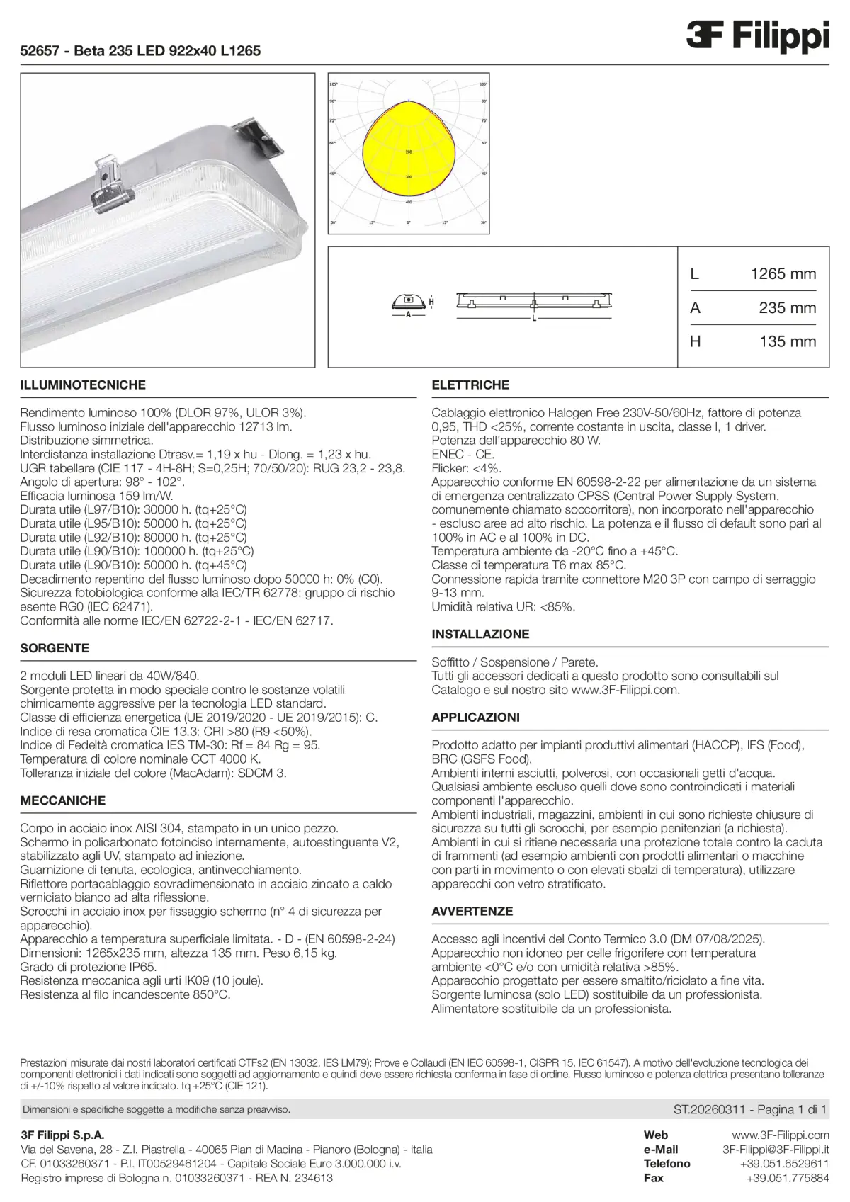 52657 - Beta 235 LED 922x40 L1265 - Datasheet - it