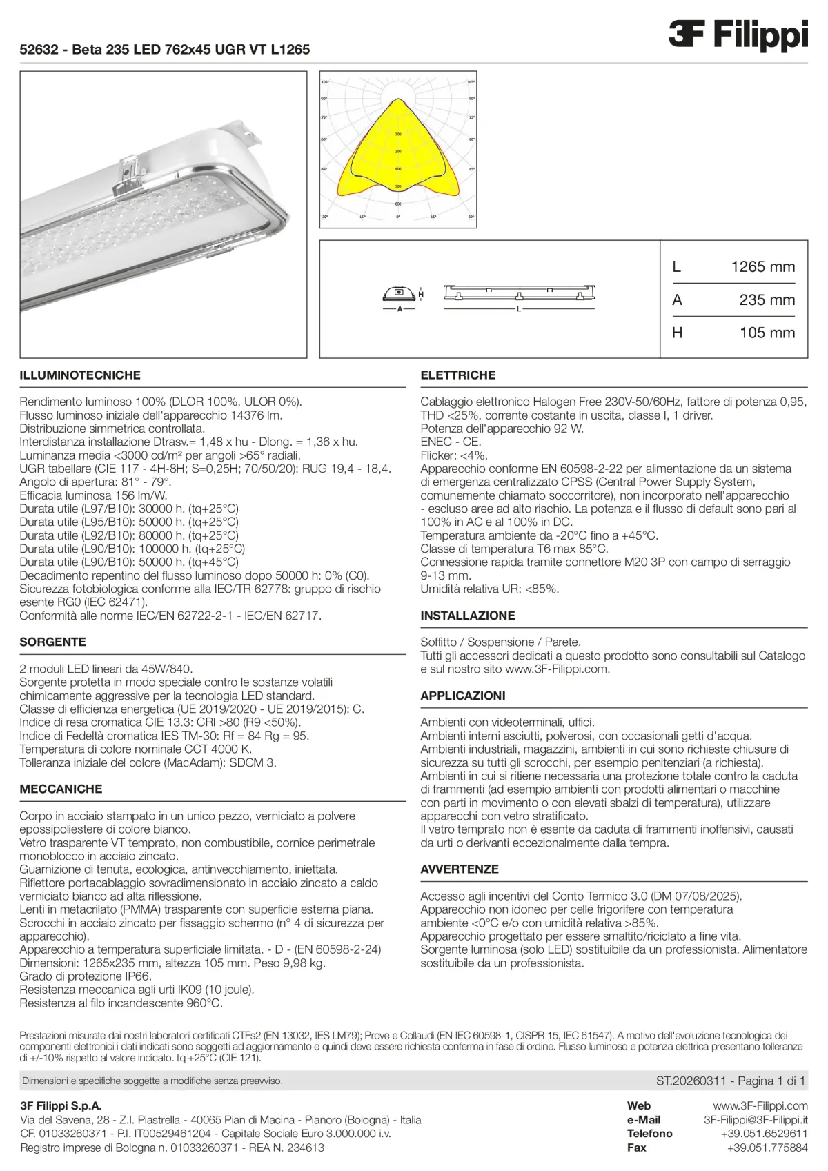 52632 - Beta 235 LED 762x45 UGR VT L1265 - Datasheet - it