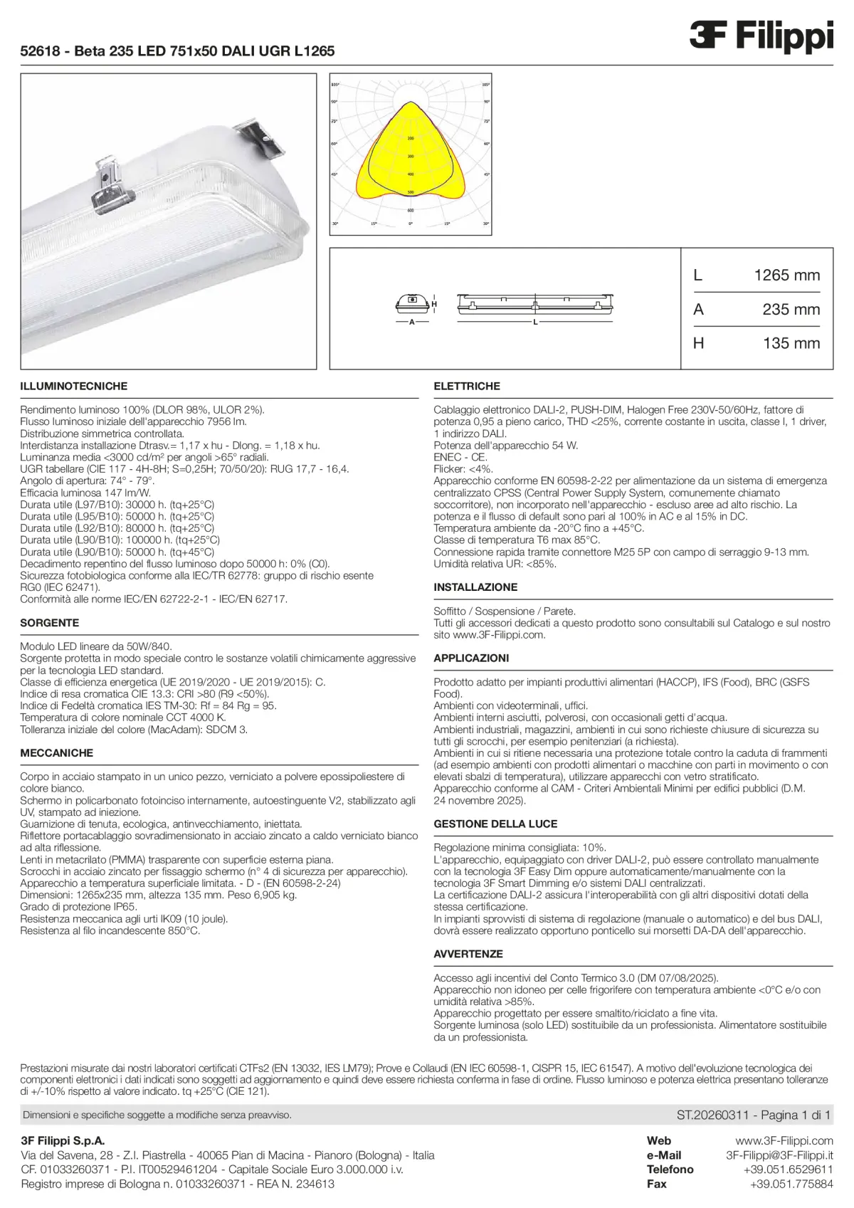 52618 - Beta 235 LED 751x50 DALI UGR L1265 - Datasheet - it