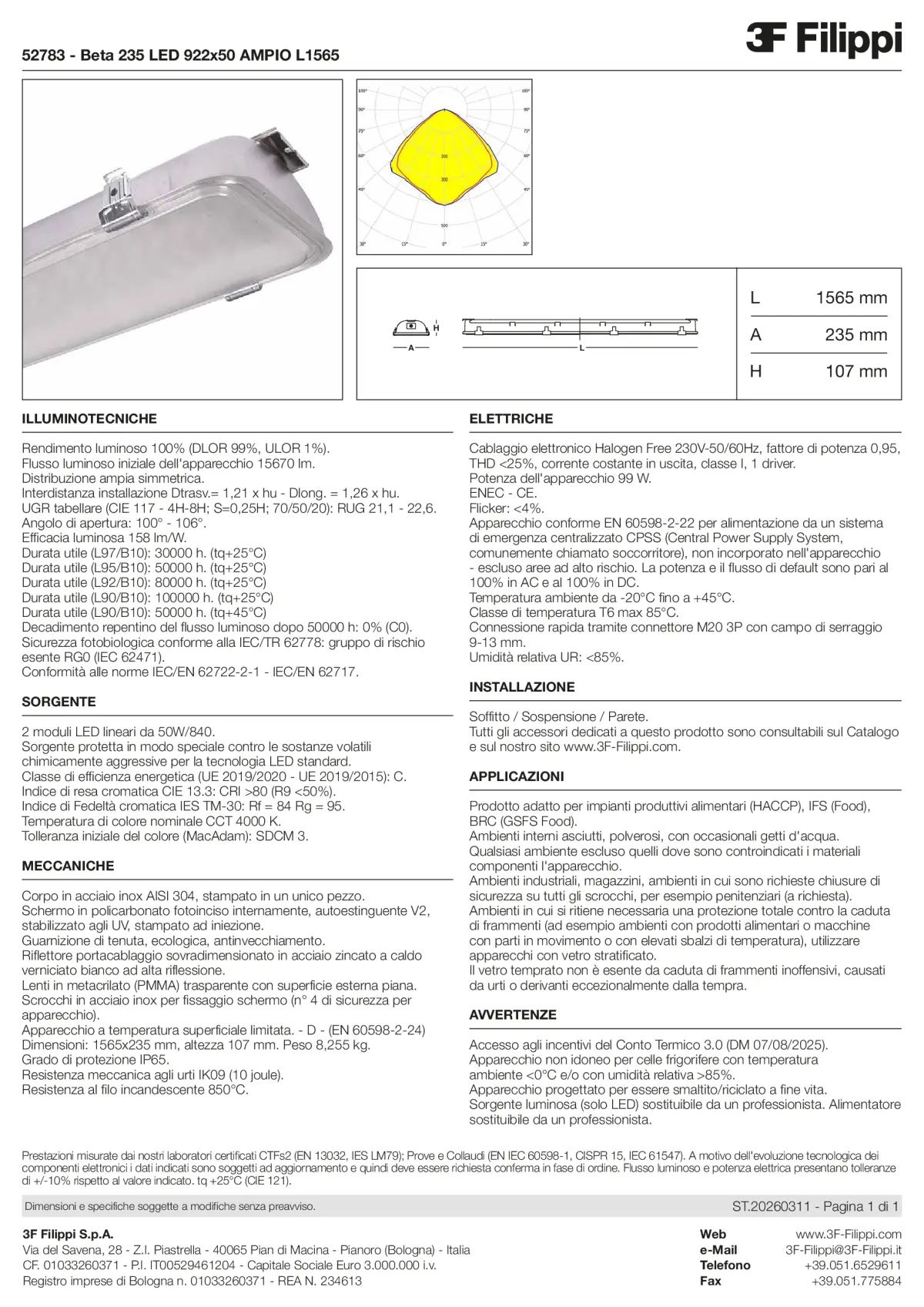 52783 - Beta 235 LED 922x50 AMPIO L1565 - Datasheet - it